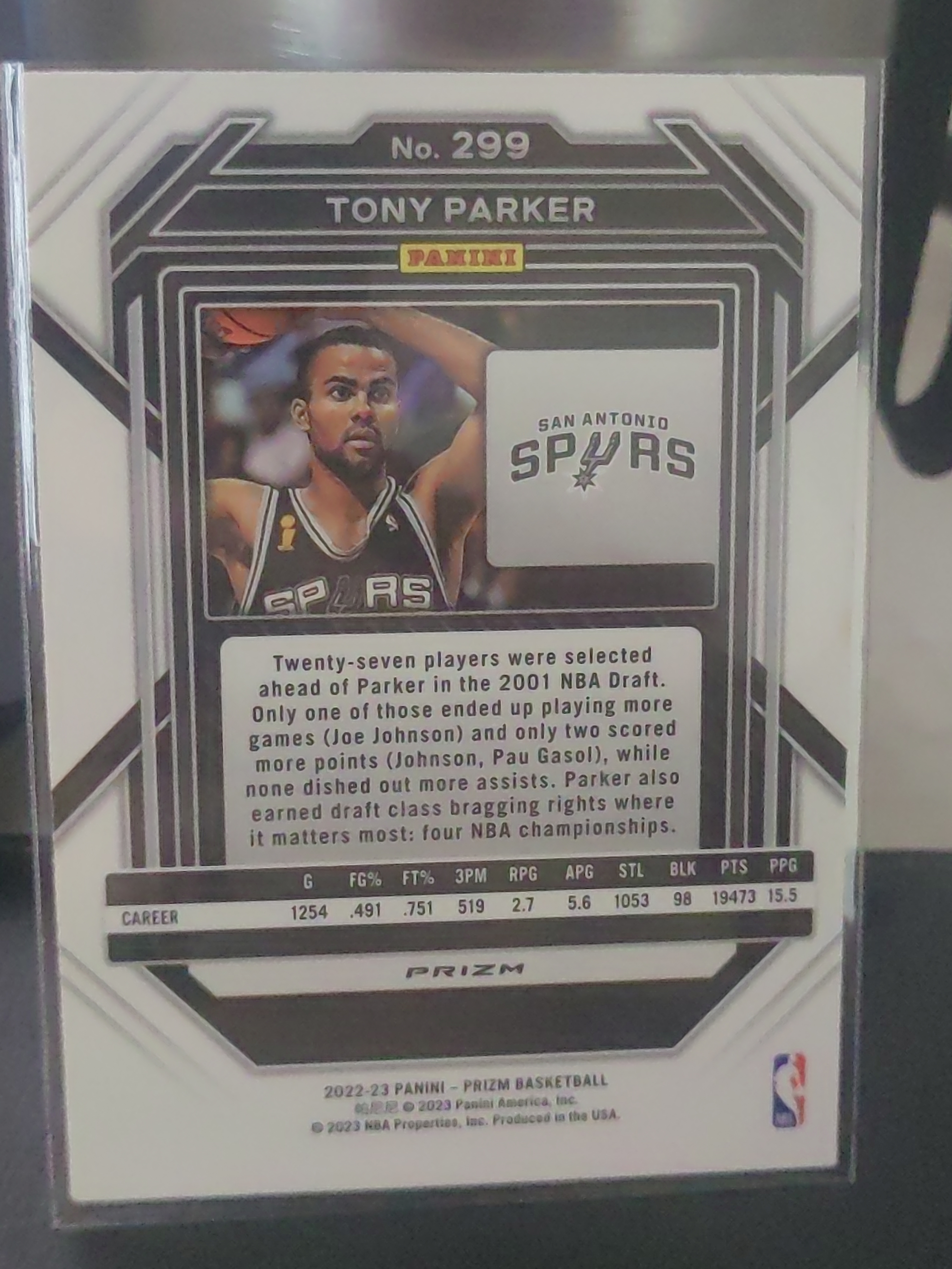 2022-23 Panini Prizm Tony Parker PZ hyper折 托尼 帕克 马刺 法国跑车 名宿 篮 白边白角 不保卡品 卡品如图