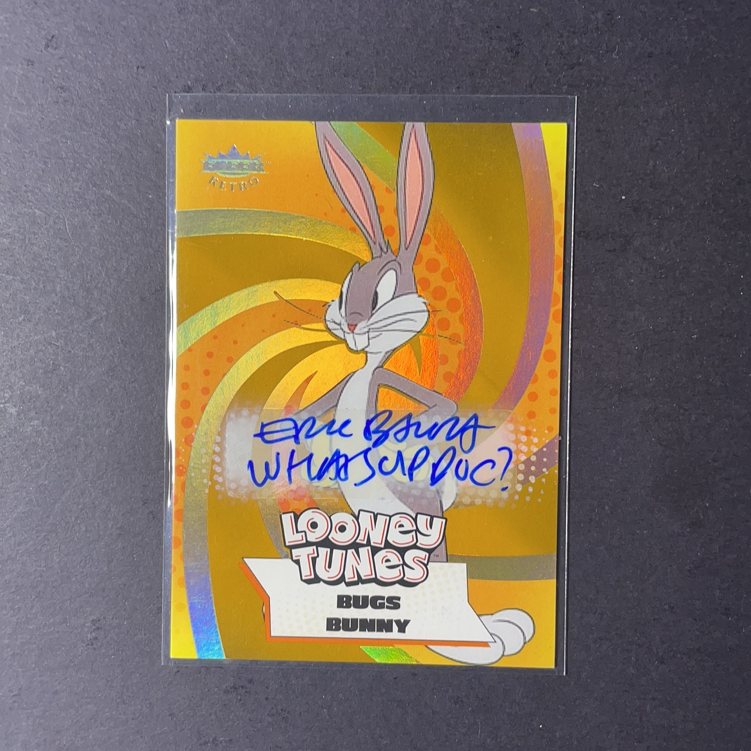2024 Fleer 华纳兄弟 乐一通兔八哥 兔八哥 配音演员铭文签字金平行25编 贴签 2024 UD Fleer华纳Looney Tunes兔八哥Metal金属宇宙系列