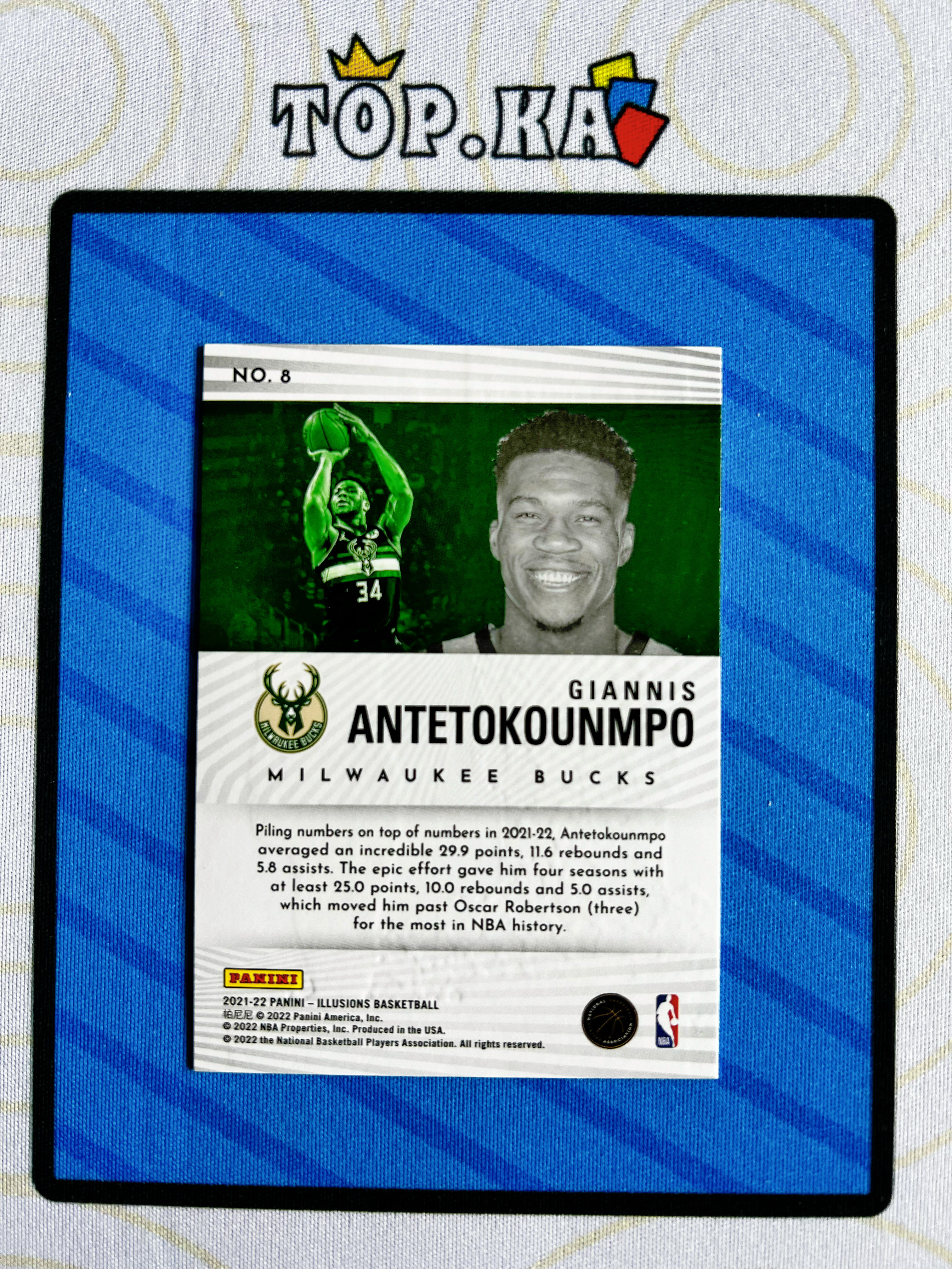 【顶尖卡社】2021-22 Panini Giannis Antetokounmpo幻想 雄鹿 扬尼斯 阿德托昆博 字母哥 橘子皮特卡 未来联盟门面 超巨 选图巨帅 详情看描述 卡品如图【凯里】