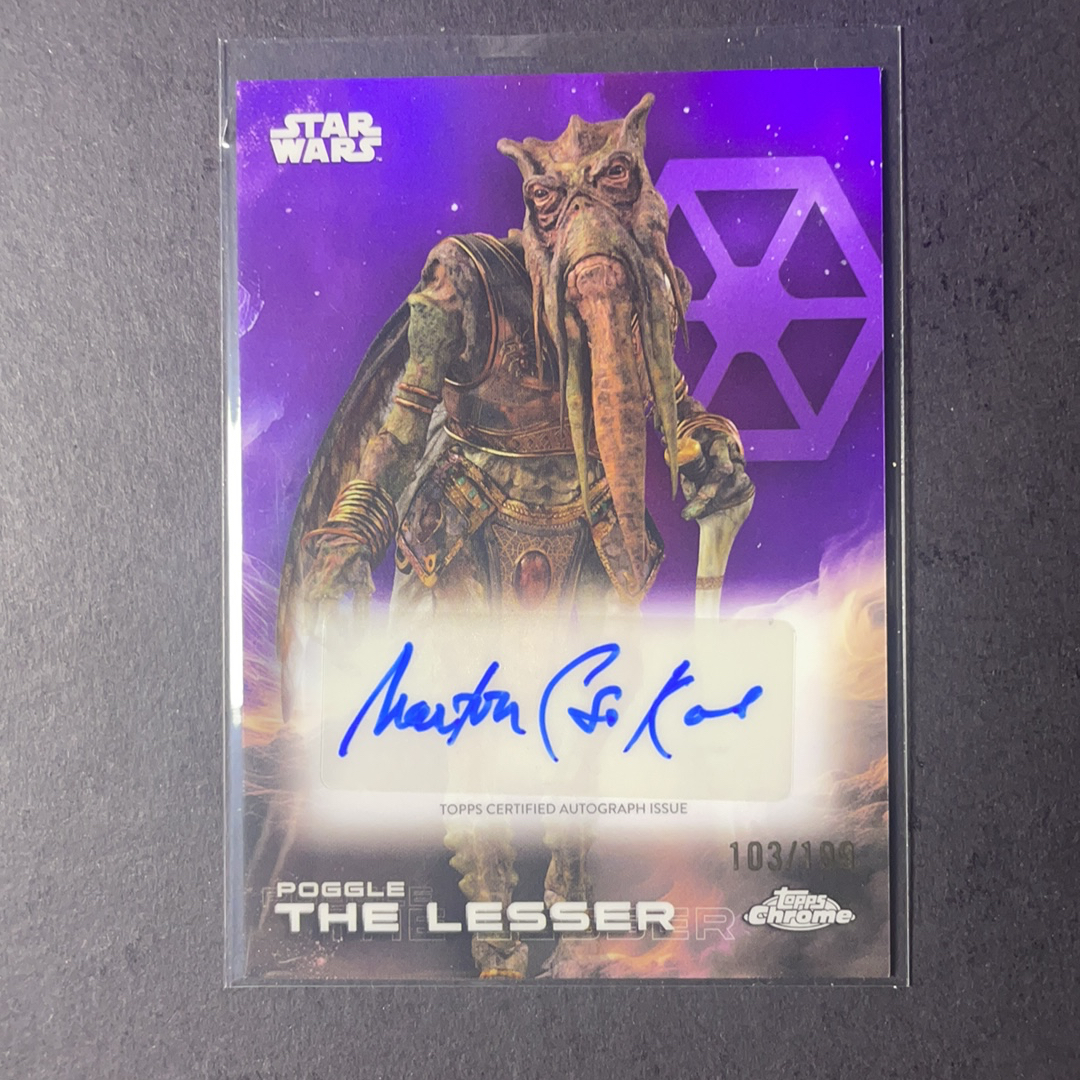 2025 Topps Star Wars 星球大战 下等人波格尔 正传克隆人的进攻 配音演员签字 紫折射签字199编 贴签 2025 Topps Chrome星战TC系列