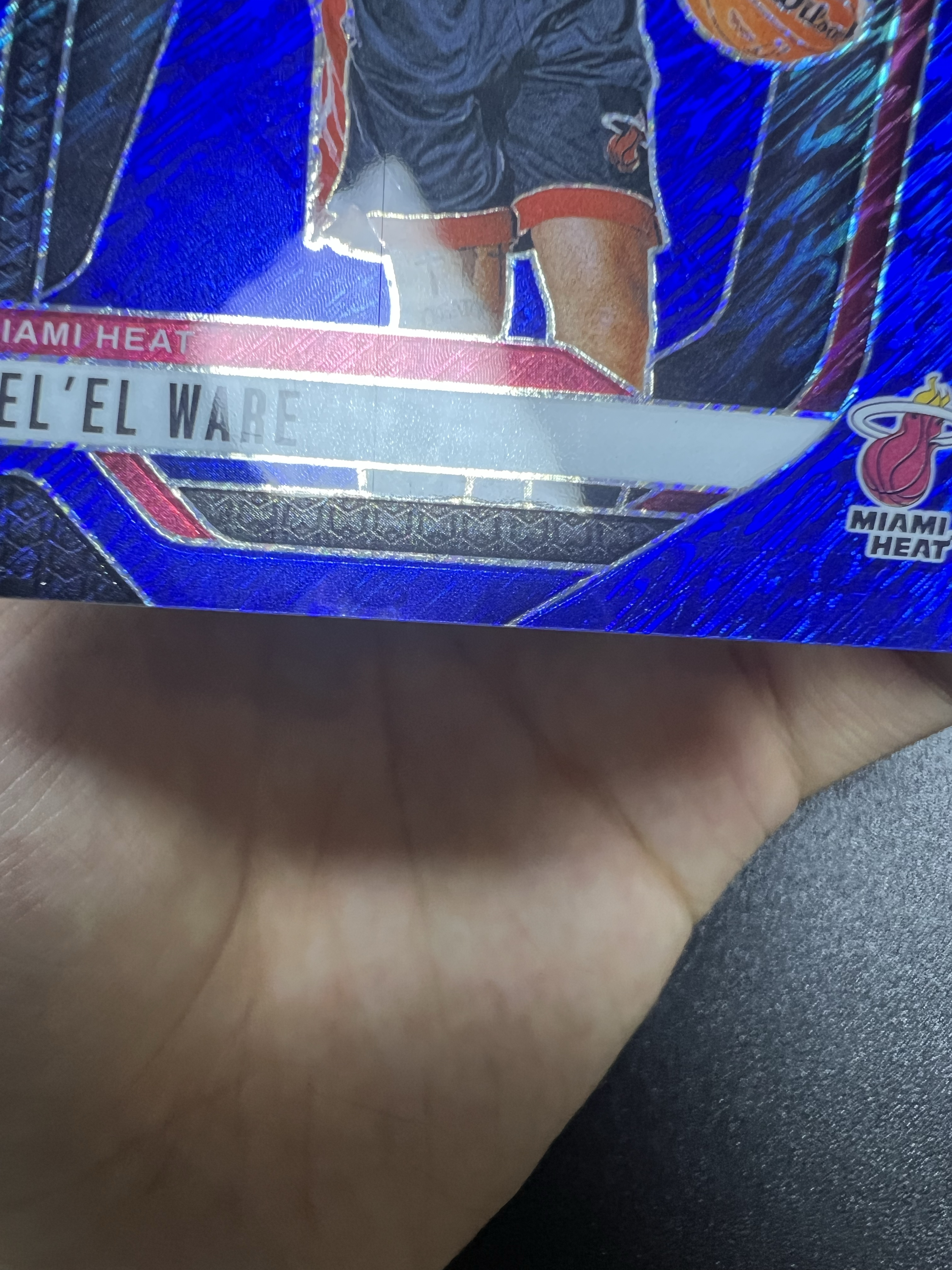 2024-25 Panini Prizm Kel'el Ware RC 热火 新秀 凯莱尔韦尔 热火绝对核心 dpoy有力竞争者 蓝simmer折 /35编 卡品如图 梅尔顿 叉叉拍卖