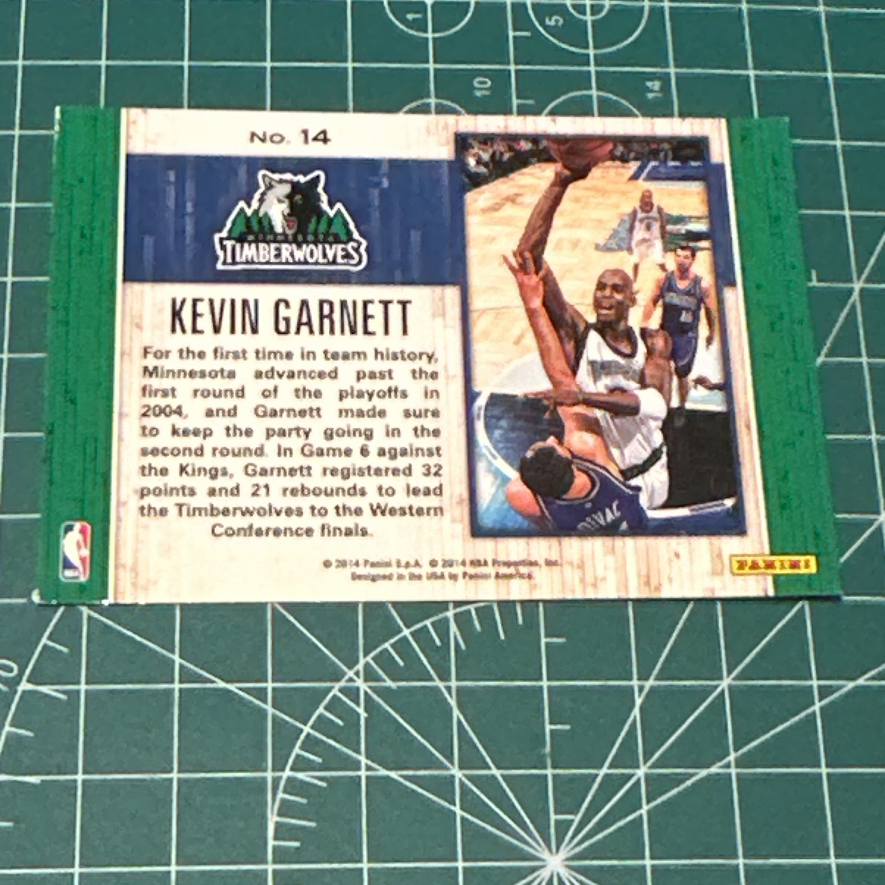 2014-15 Panini Americana Kevin Garnett S.p.a. 凯文加内特 狼王 KG 噶内 数据特卡 横版特卡 闪卡 十年老卡 绝版卡 稀有大比例 压痕