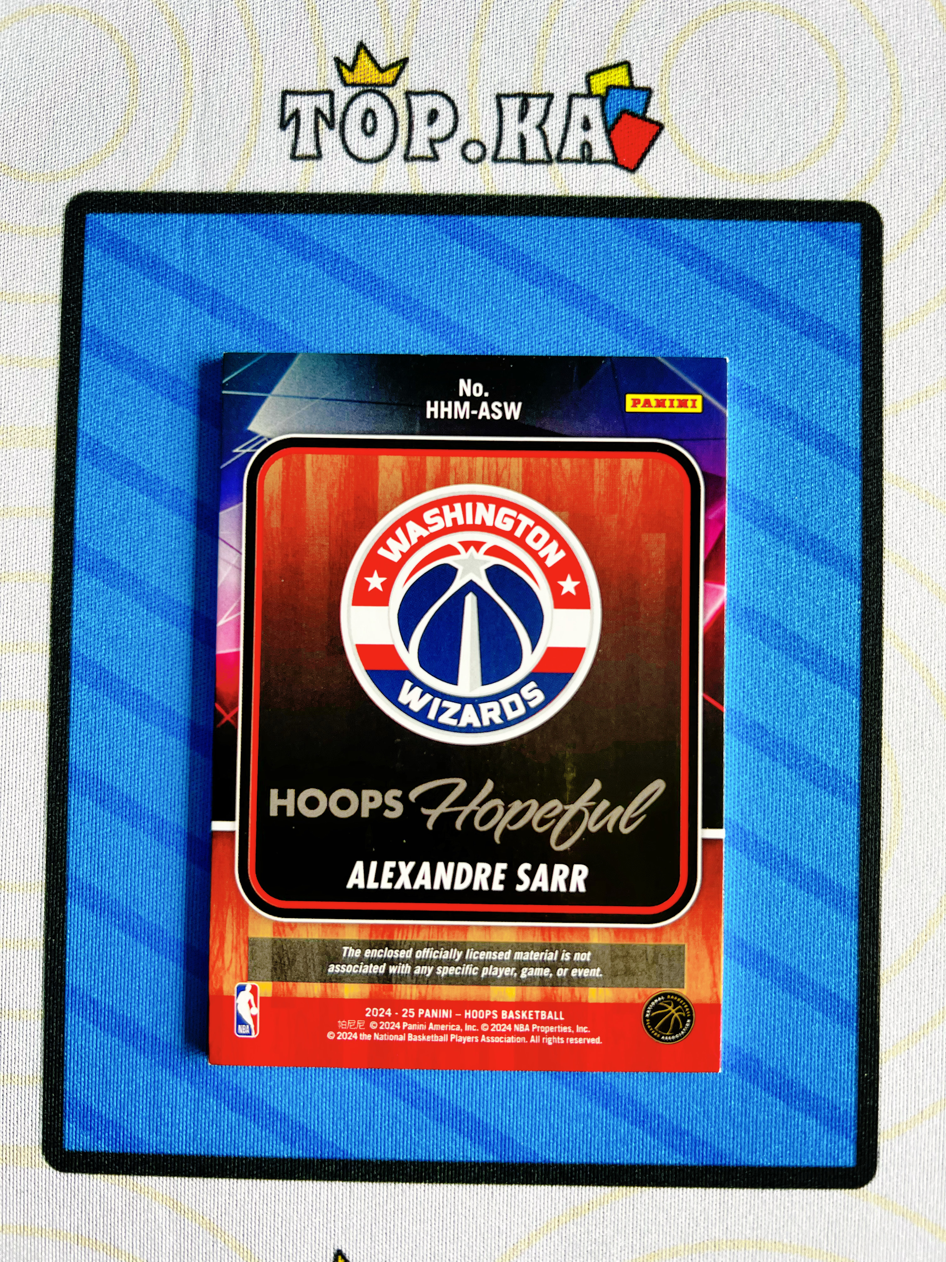 【顶尖卡社】2024-25 panini hoops alexandre sarr 奇才 亚历山大 萨尔 RC 新秀 榜样秀 球衣 物料 切割 未来全明星 详情看描述 瑕疵如图【凯里】
