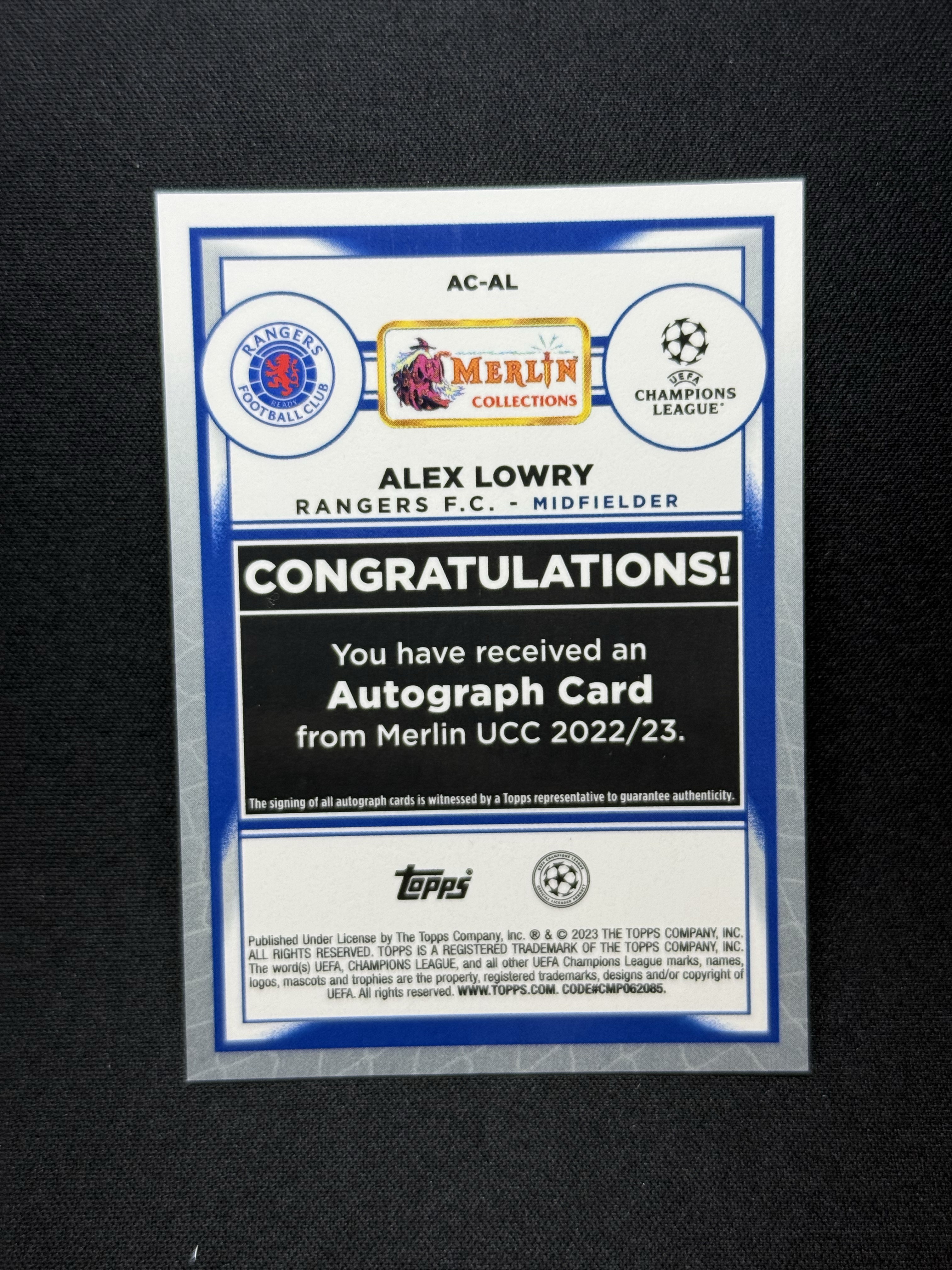 2022-23 Topps Merlin Alex Lowry RC 【小贝代拍】欧战 梅林 流浪者 新秀 亚历克斯 洛瑞 银折 签字 瑕疵如图 拍前看描述 H EW