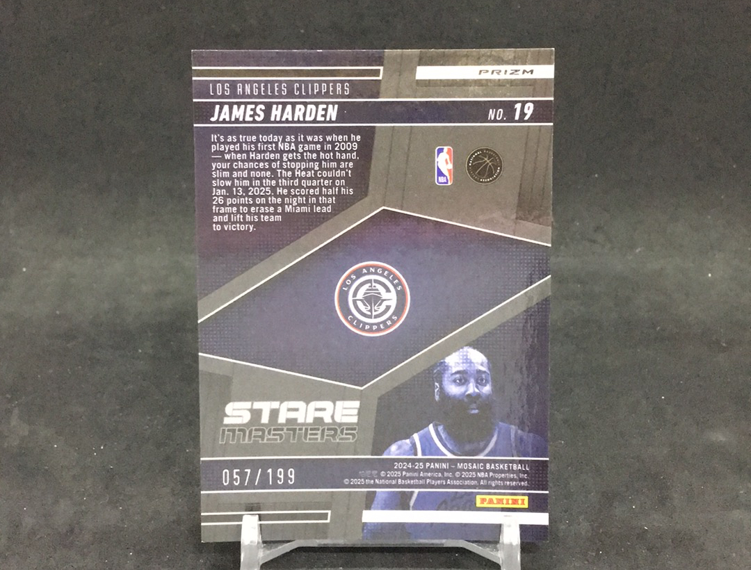 【DC拍卖】12.08 PANINI MOSAIC 马赛克系列 199编特卡蓝折 快船队领袖 未来名人堂球员 大胡子 詹姆斯 哈登 凑彩虹必备