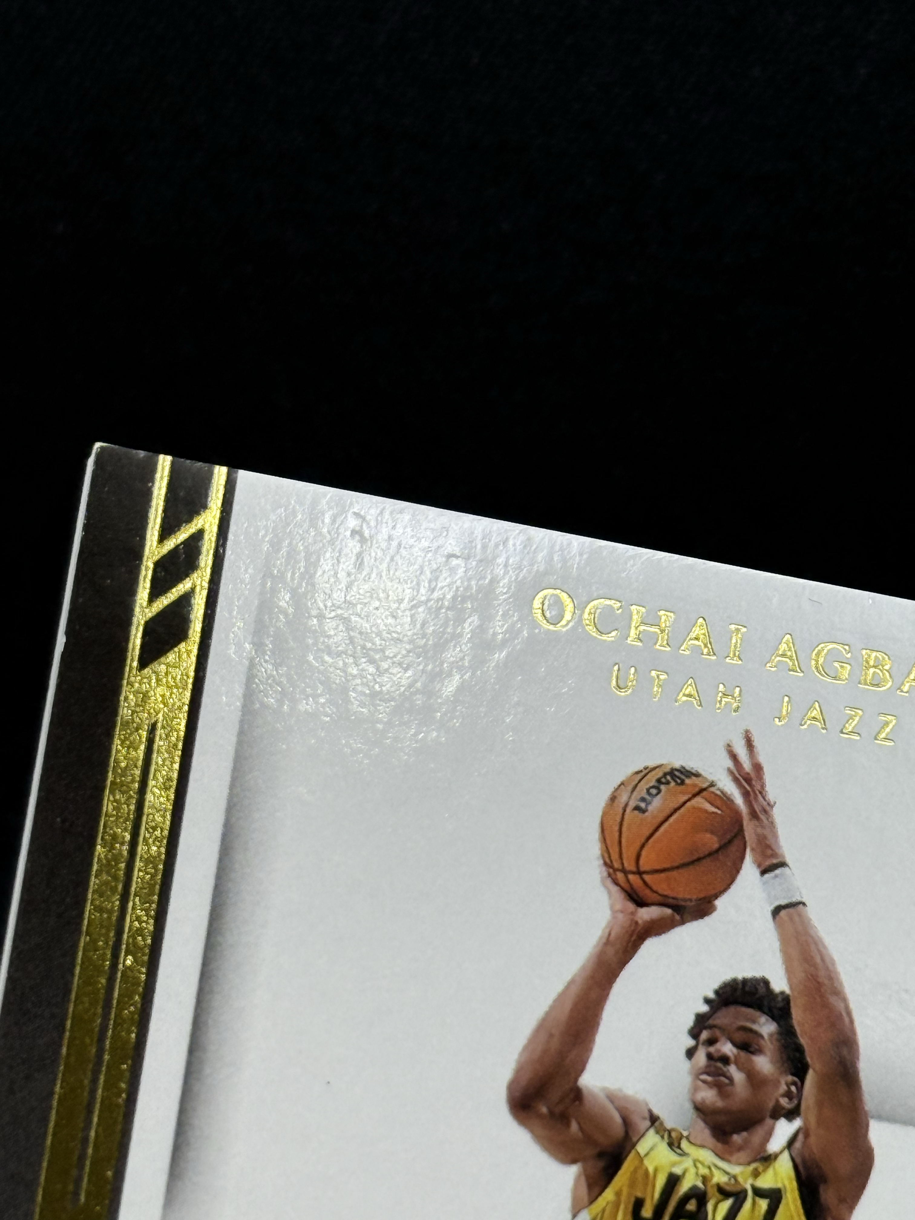 2022-23 Panini Noir Ochai Agbaji RC 【小贝代拍】NBA 诺尔 爵士 新秀 阿巴基 05/10编 金平行 瑕疵如图 拍前看描述 Takara