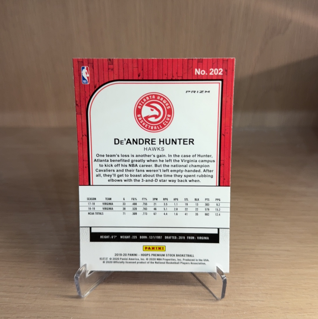 2019-20 Panini NBA Hoops De'Andre Hunter RC 【免费代卖】老鹰 新秀 RC 德安德烈 亨特 银折 瀑布折 折射 专收必备 值得收藏!!
