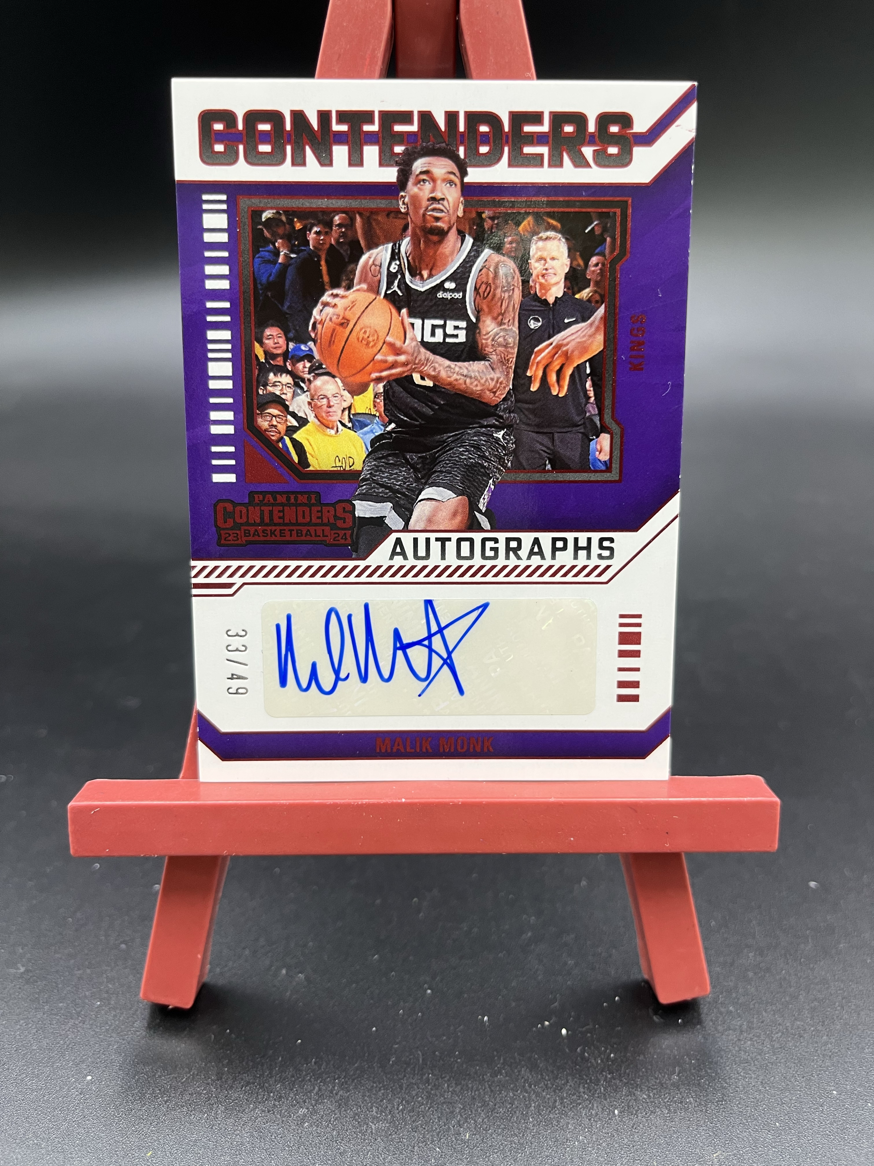 2023-24 Panini Contenders Malik Monk 球票 马利克 蒙克 签字 贴签 33/49编 国王 卡品如图【优质签字专场】04WZ