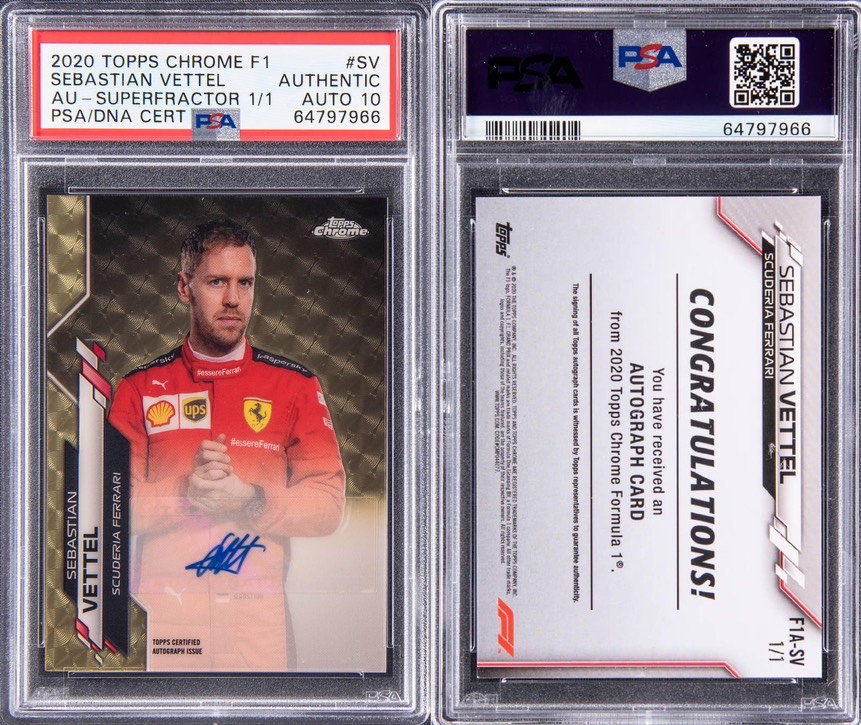【F1收藏家】2020-21元年F1 Topps Chrome 维特尔 Vettel 爆金签字 1/1 维特尔生涯最好的卡没有之一 Jeff 法拉利皮YYDS