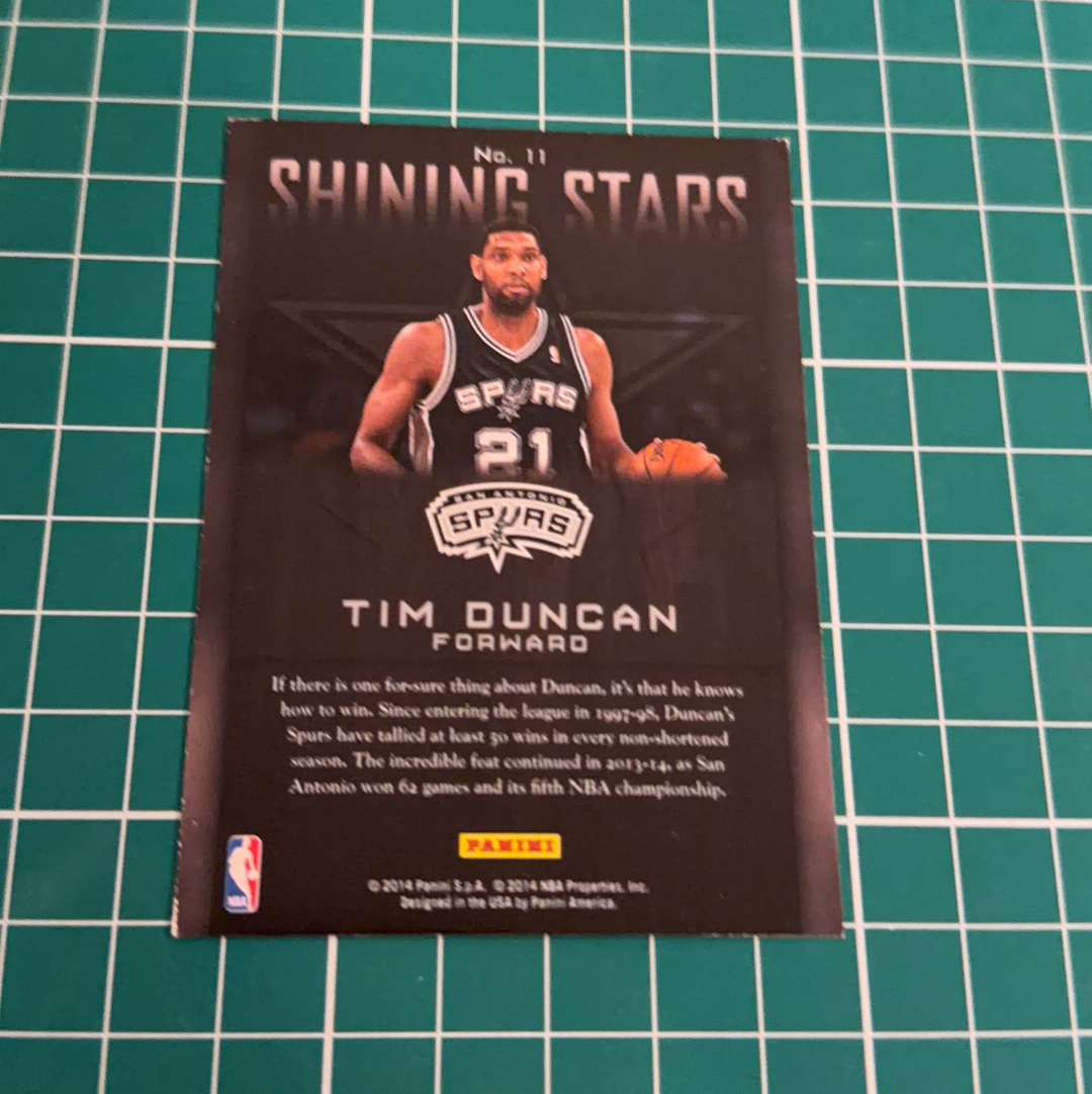 2014-15 Panini Americana Tim Duncan S.p.a. 蒂姆邓肯 石佛 马刺 聚光灯特卡 闪卡 GDP 十年老卡 绝版卡 稀有大比例 收藏必备