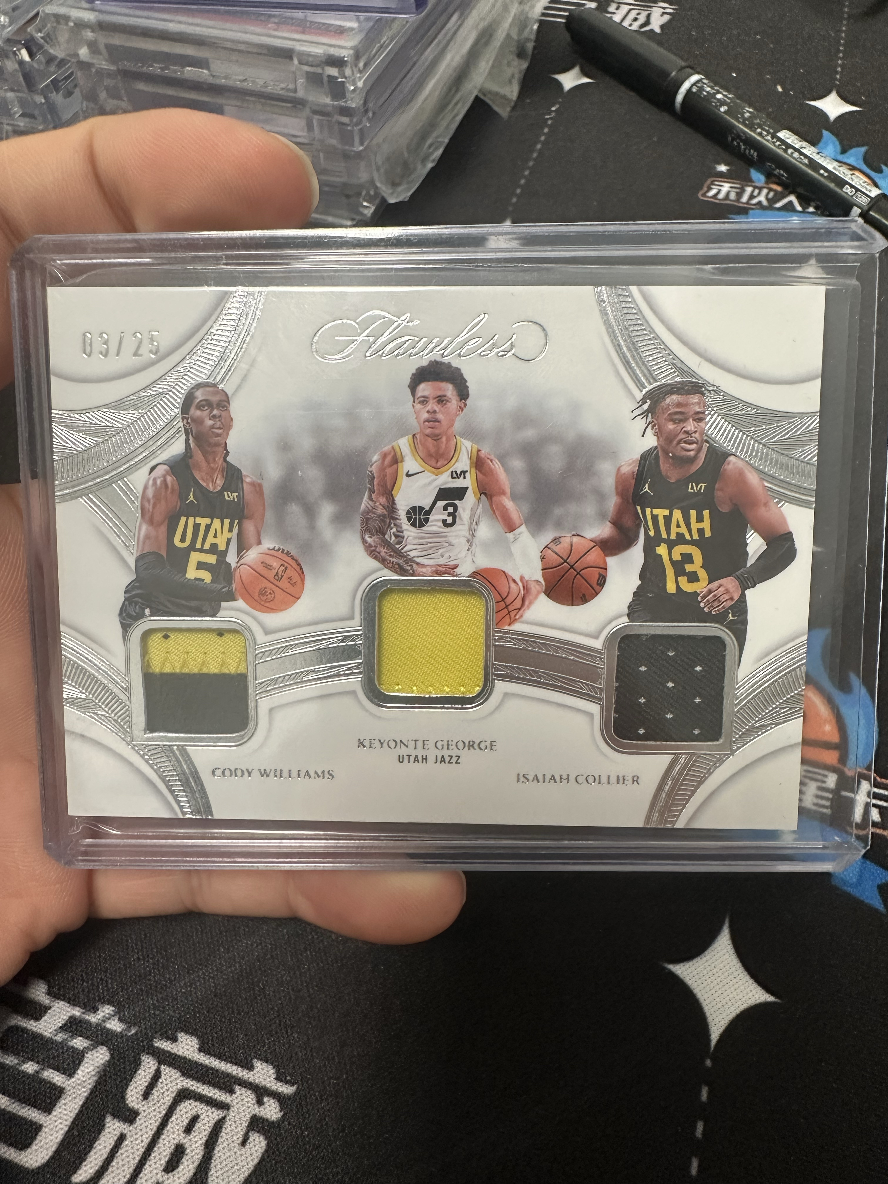 2024-25 Panini Flawless Cody Williams 手提 爵士 科迪威廉姆斯 基昂特乔治 以赛亚科利尔 三窗球衣 patch /25编 阳