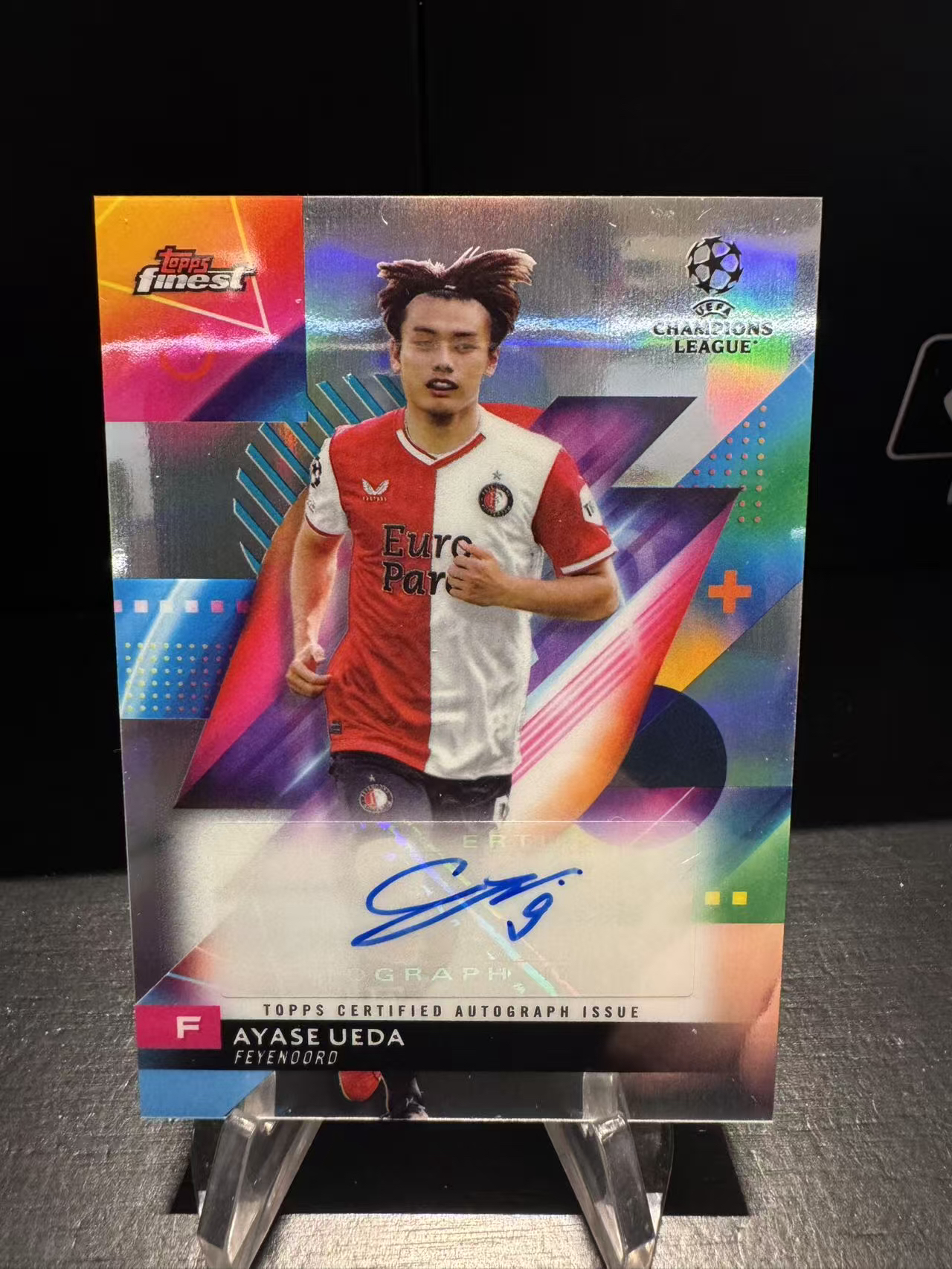 龖2024 Topps 欧冠 Finest 费耶诺德 签字 银折 上田绮世 Ayase Ueda 大热神锋 十一轮十三球 目标锁定荷甲金靴 卡品如图 MJ002L