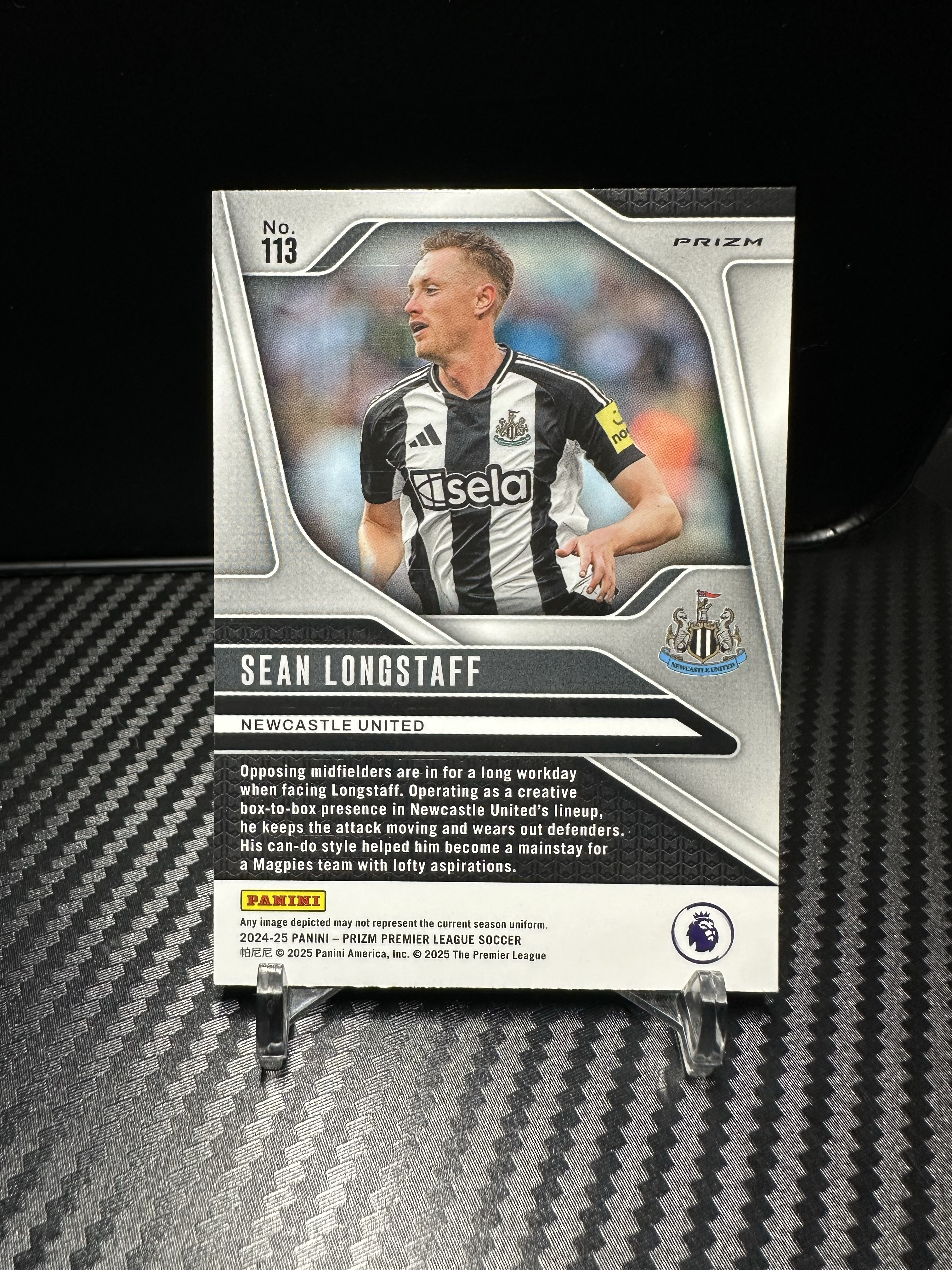 2025 Panini Prizm Sean Longstaff 朗斯塔夫 虎皮折 大比例动物折 猝死独占圈圈折 英超喜鹊纽卡斯尔主力核心已转会利兹联 末年pz收藏价值高 折射天花板卡品如图 肖恩收藏