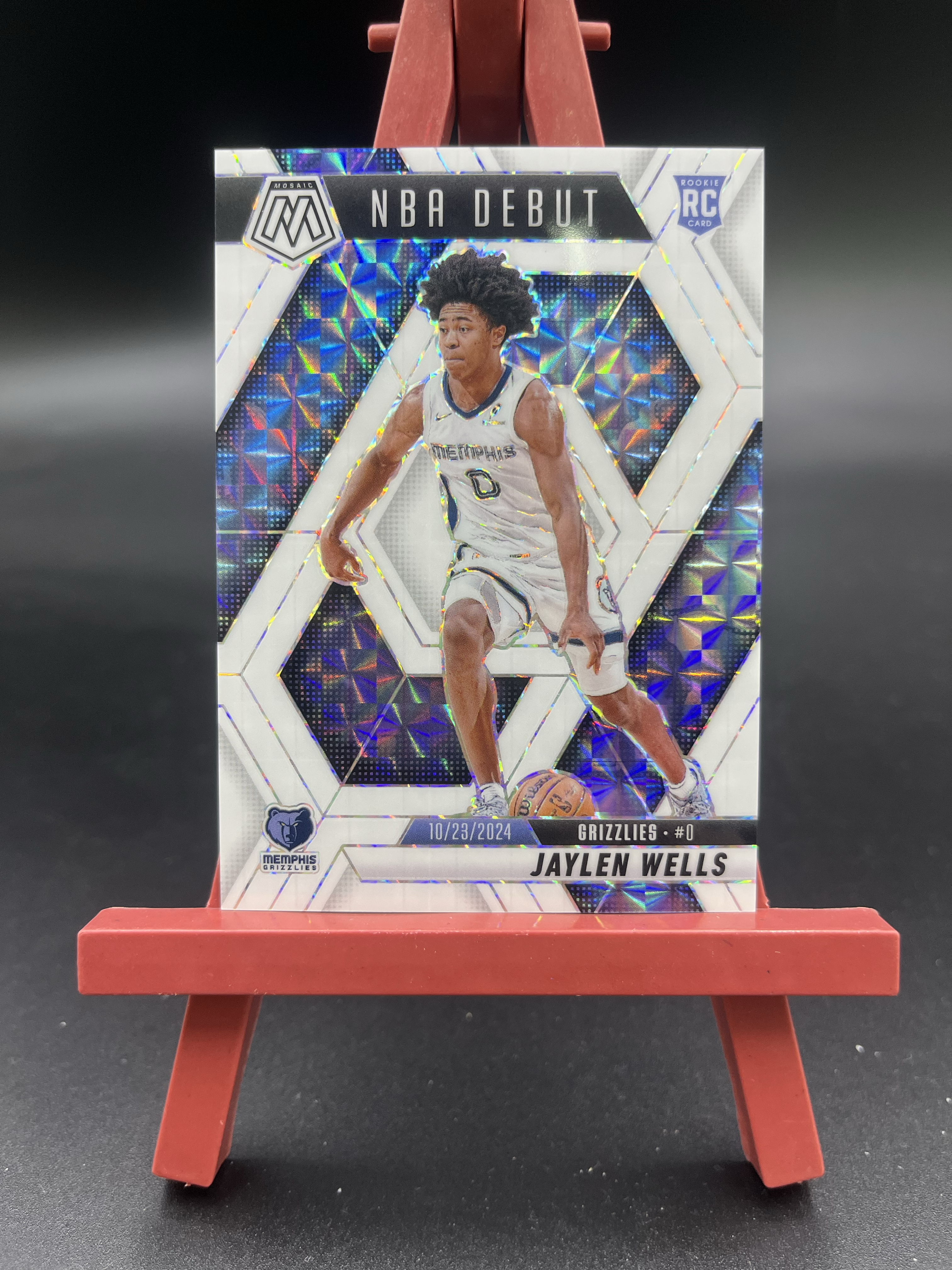 2024-2025 Panini Mosaic Jaylen Wells RC 灰熊 新秀 杰伦 威尔斯 韦尔斯 马赛克 4/25编 白折 白马赛克折 折射 卡品如图【优质新秀专场】04WZ