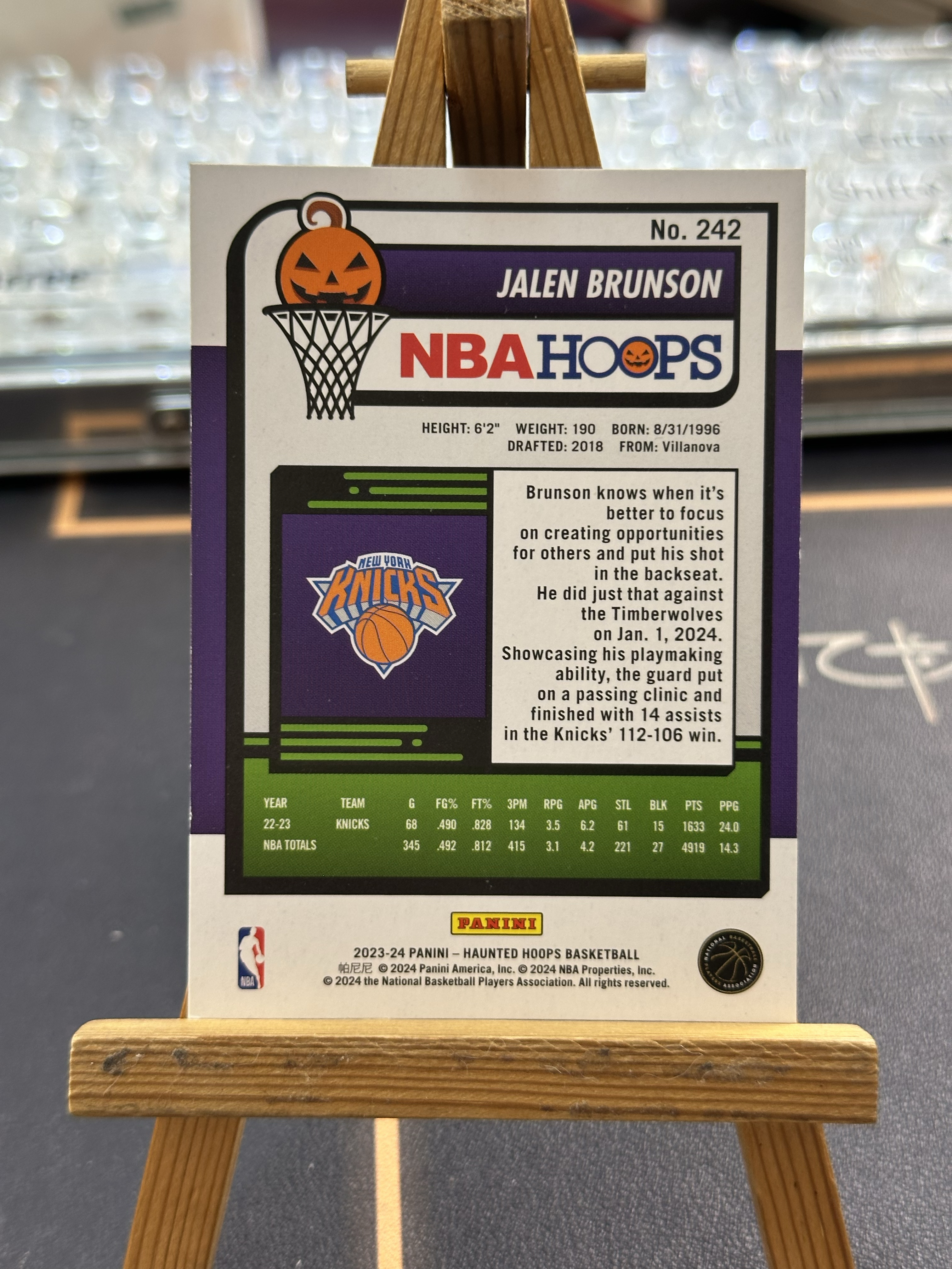 【八爪鱼拍卖🐙免手续费】2023-24 Panini NBA Hoops Jalen Brunson 布伦森 大头 尼克斯老大 超 大比例 ssp箱货 万圣节 蛛网折 折射 值得 卡品通行如图