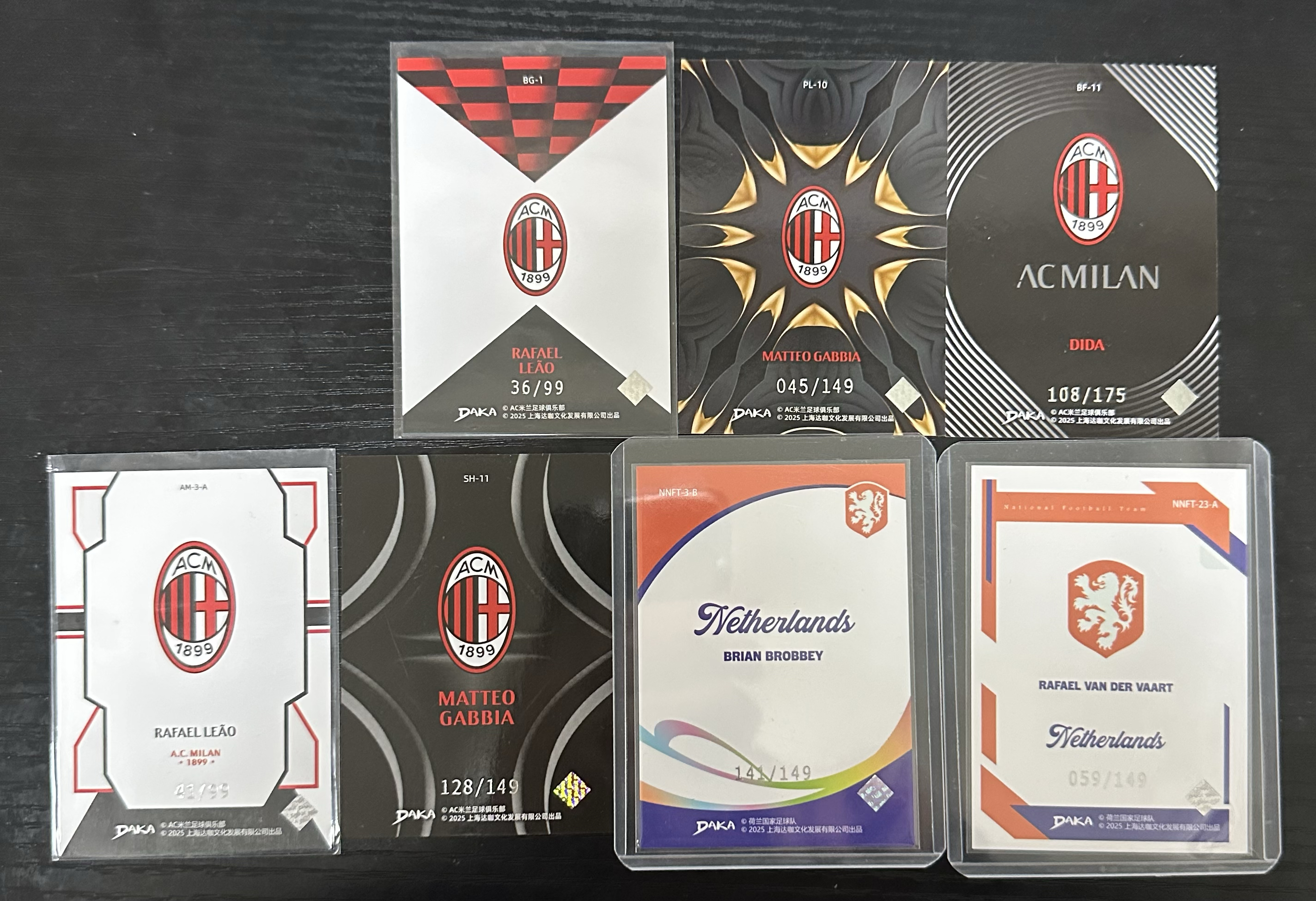 daka 队盒 AC米兰 荷兰 莱奥 布罗比 迪达 lot编 战神无双拍卡 (风)