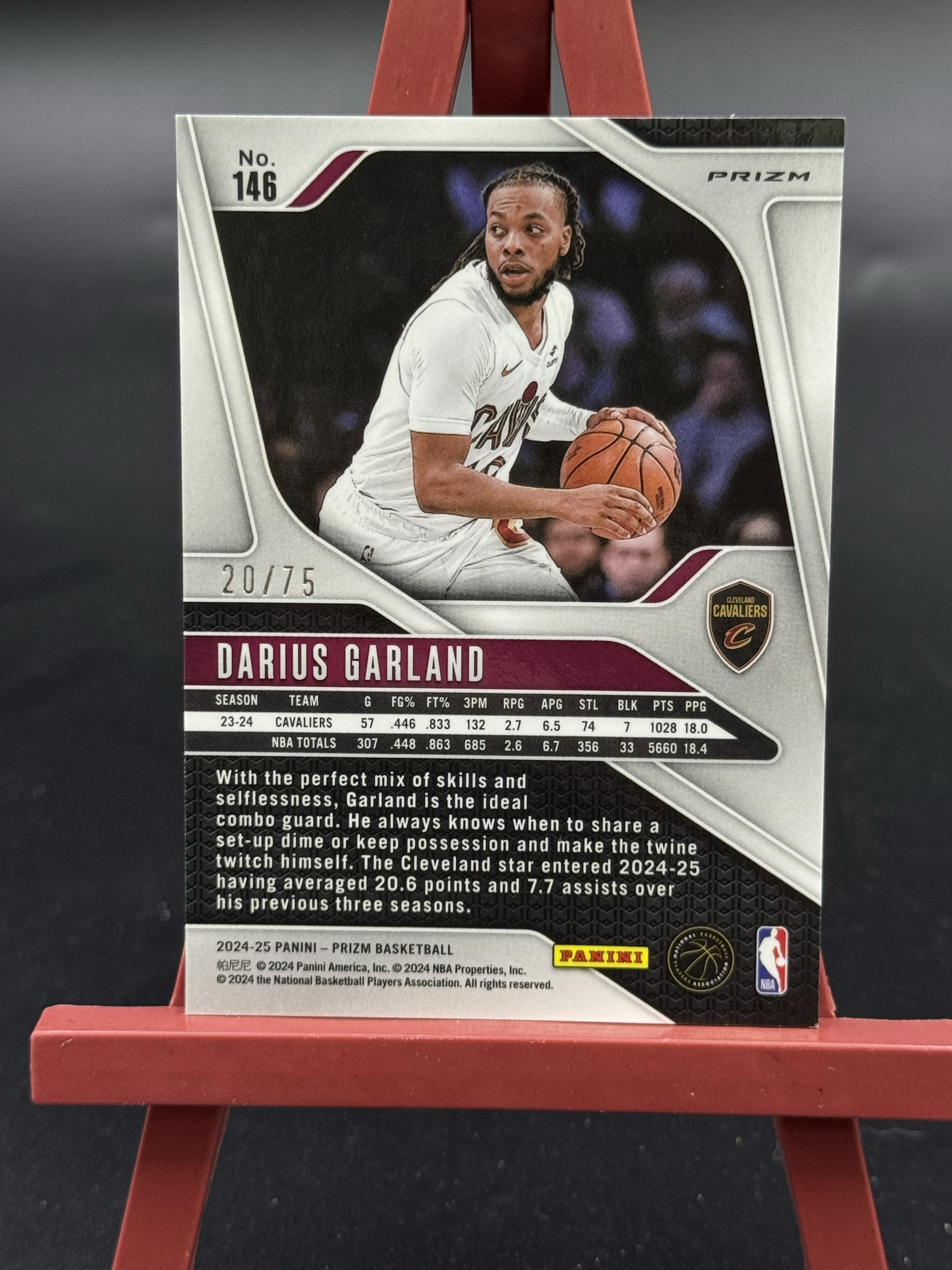 2024-25 Panini Prizm Darius Garland Prizm 骑士 达里厄斯 加兰 紫泡泡折 折射 20/75编 【优质球星折射专场】Hzo4