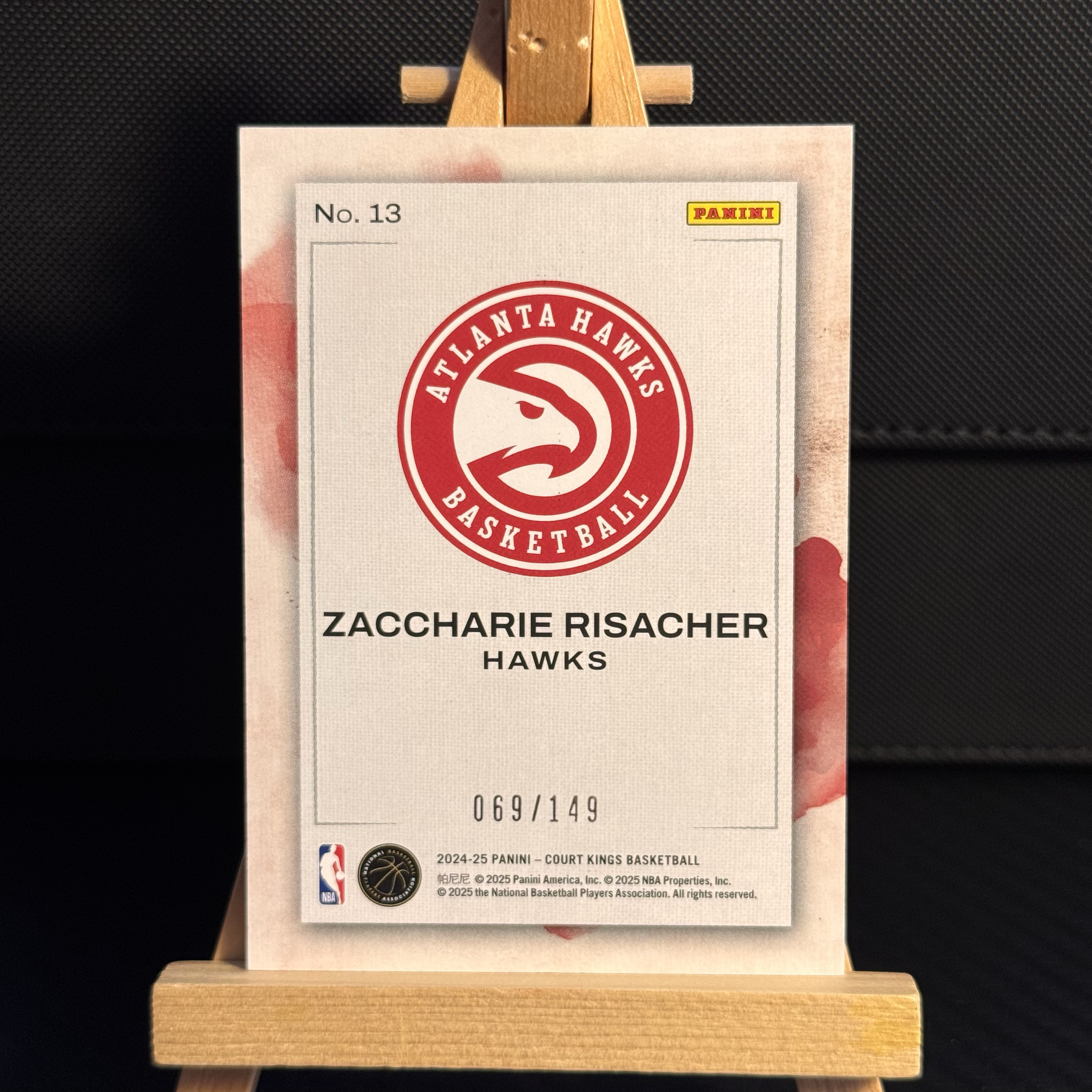 2024-25 Panini Court Kings Zaccharie Risacher RC 老鹰 状元 里萨谢 water color 水彩特卡 实卡极美 潜力前锋 油画 凑套 收藏必备