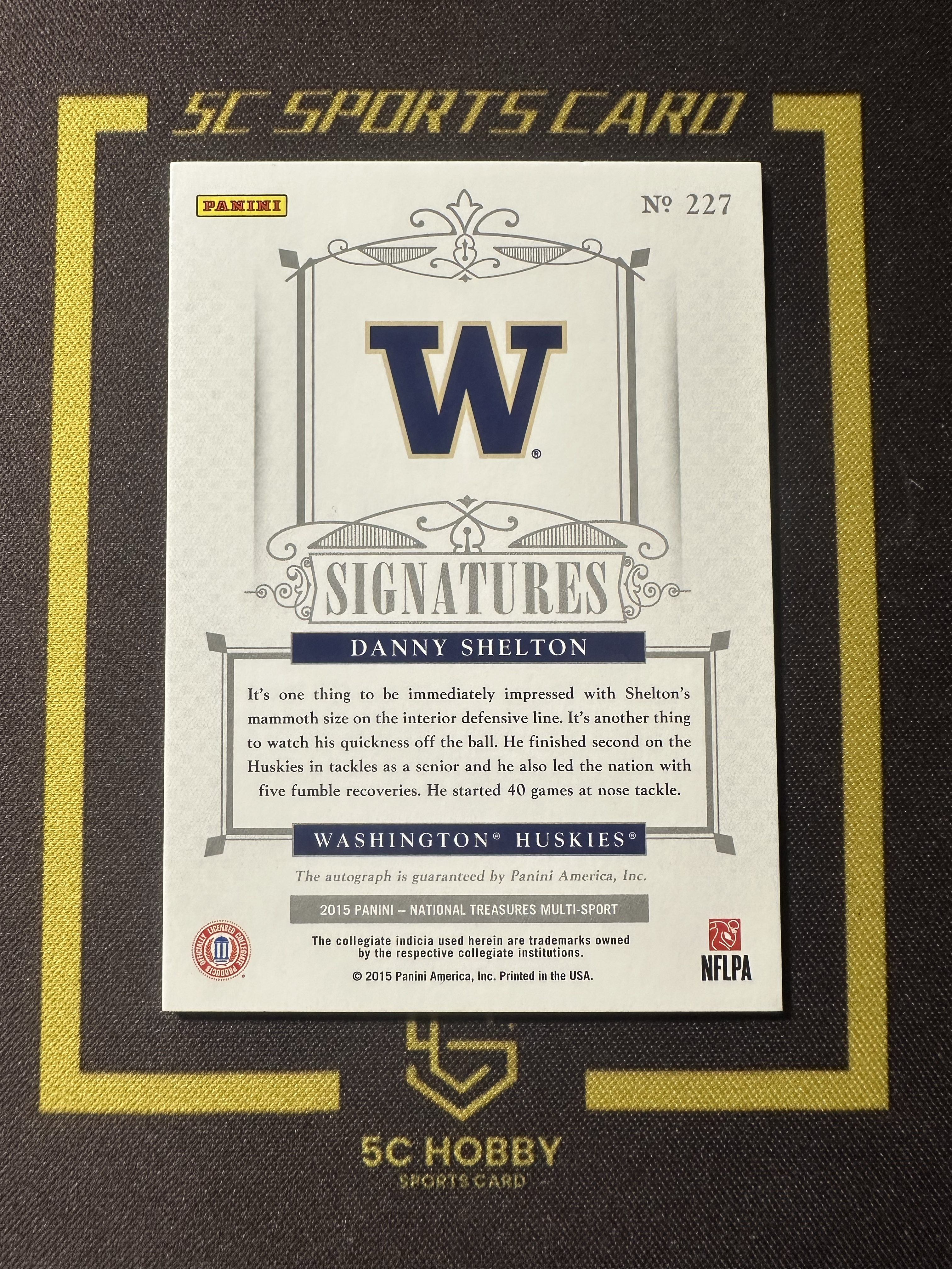 【主演出卡】 2015 panini 国宝 national treasures 橄榄球 Danny Shelton 16/25 卡品如图