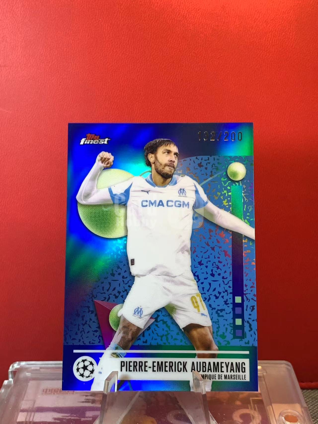 (詹叔代拍)2026 Topps Finest Pierre-Emerick Aubameyang 欧冠 FT 马赛 奥巴梅扬 102/200编 蓝折 顺丰寄付 泰山