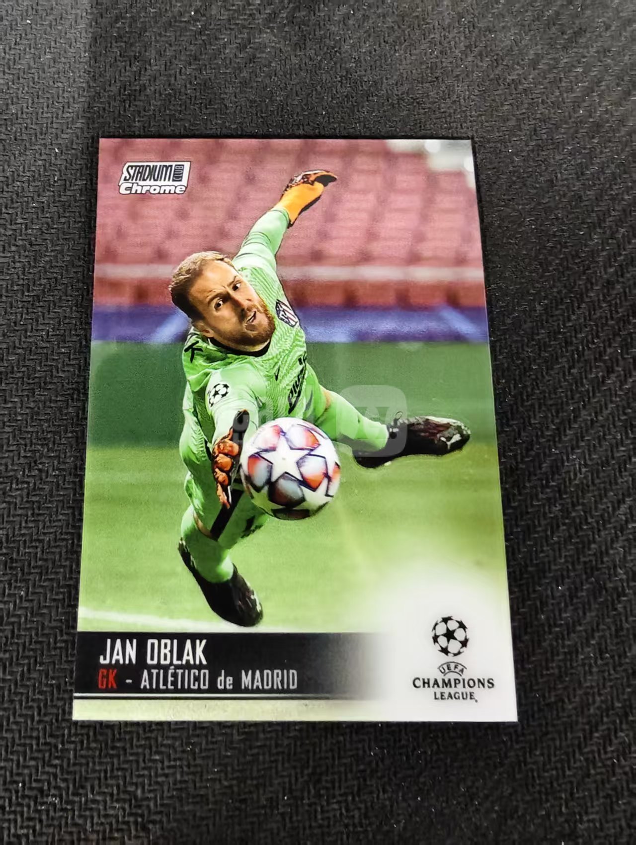 【可合并，不累计】2021 Topps Stadium Club Chrome Jan Oblak 奥布拉克 马德里竞技 马竞 竞技场 欧冠 划痕 边角瑕疵 #18