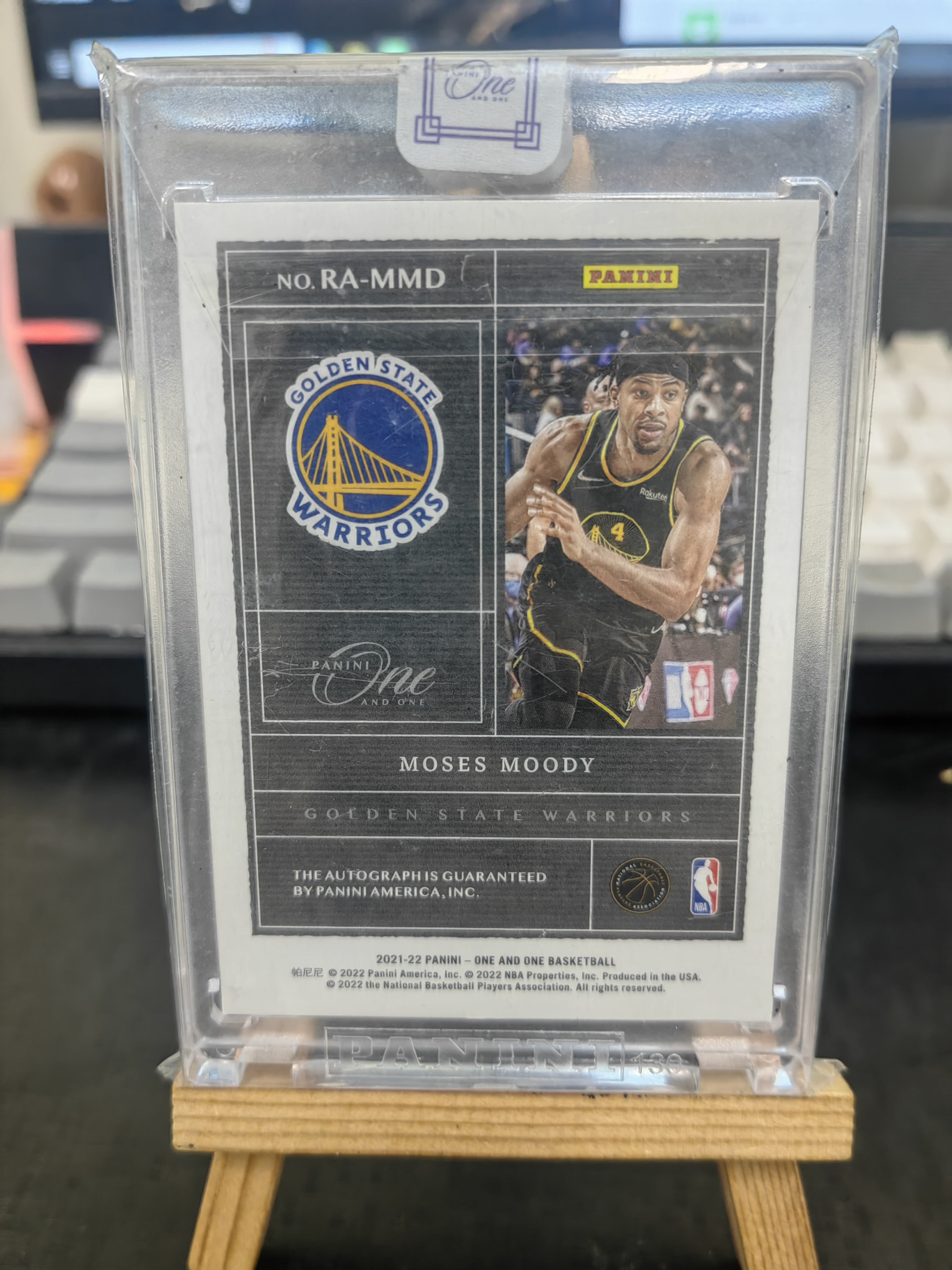 2021-22 Panini One and One Moses Moody RC 【来福拍卖】 One 勇士 摩西 穆迪 13/99编 新秀 签字 卡签 沙盒 原封砖 卡品如图