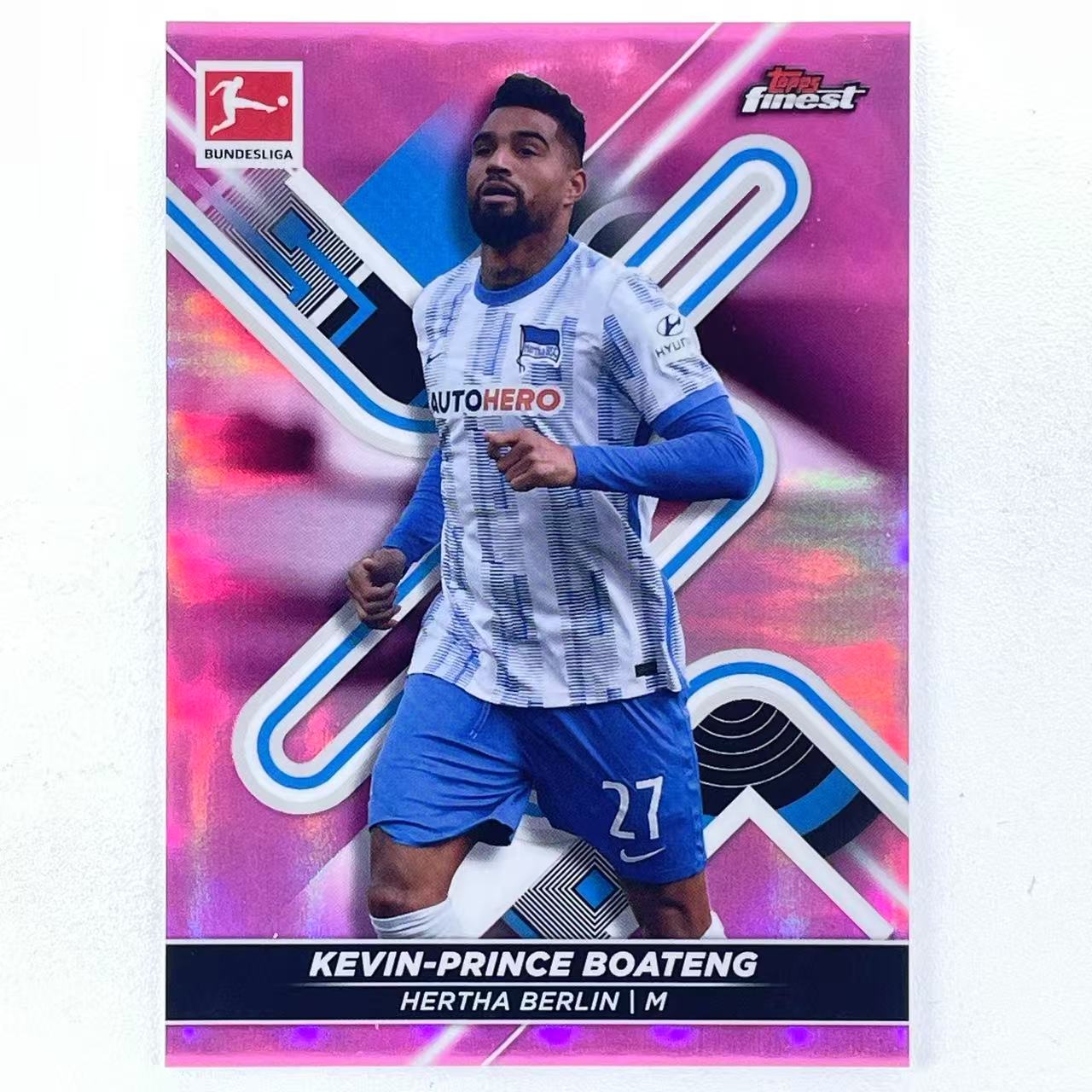 X 2021-22 Topps Bundesliga Finest Kevin-Prince Boateng 凯文 博阿滕 柏林赫塔 加纳 巴萨 AC米兰 德甲 300编 粉折 折射 轻印如图 WWW#