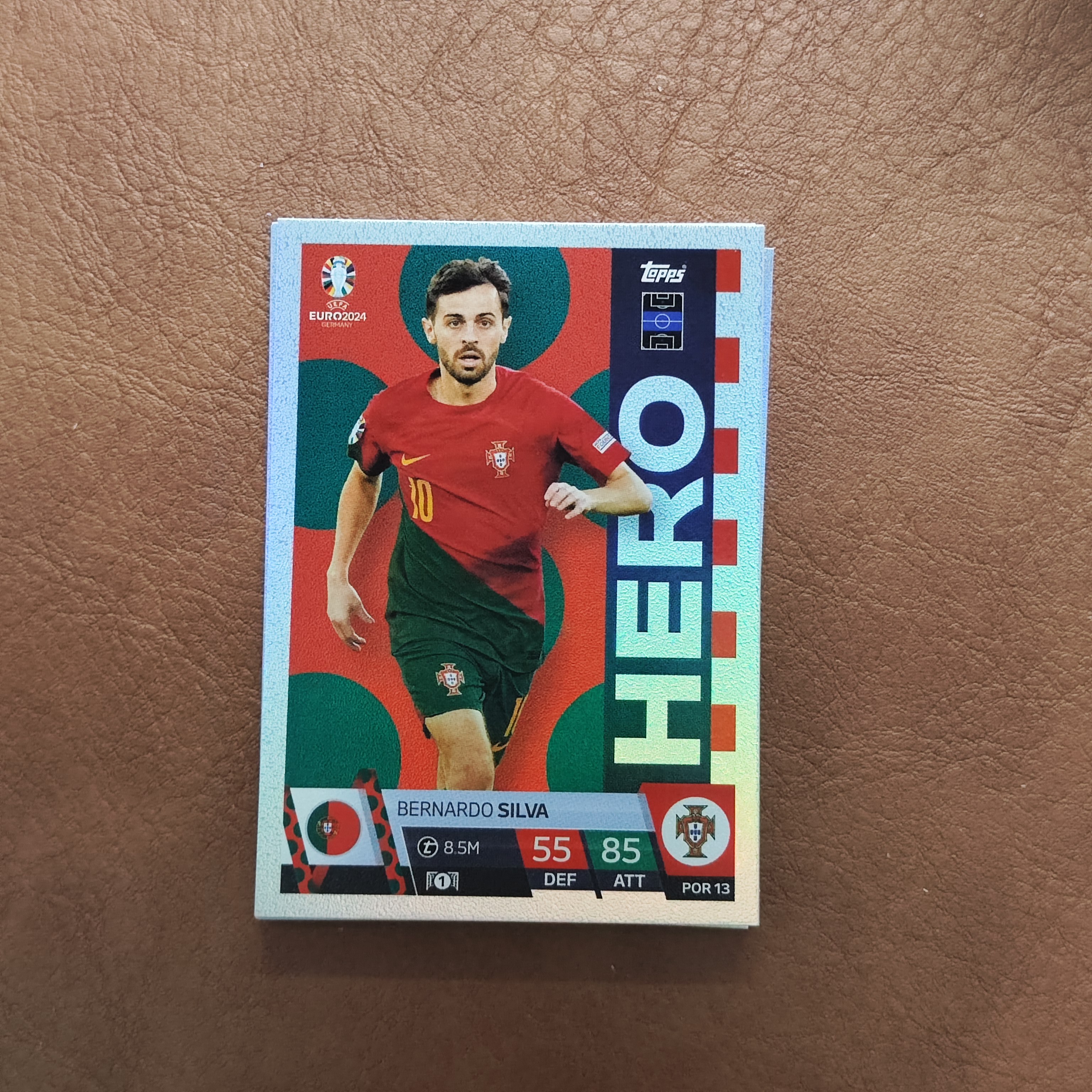 2024 【YM拍卖-代卖/回收】 topps - Bernardo Silva 贝尔纳多 席尔瓦 葡萄牙  欧洲杯 游戏版 特卡 银折 Y0066