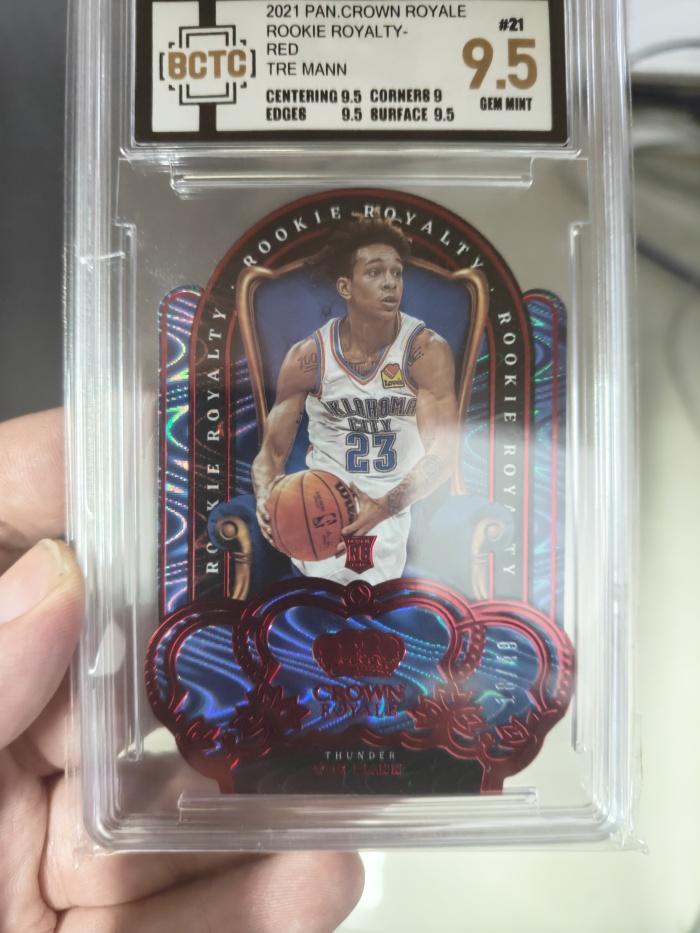 2021-22 Panini Crown Royale Tre Mann RC #21 BGS9.5 新秀年 变形虫折 特雷 曼恩 异形 皇冠 49编 保粹9.5分高分评级