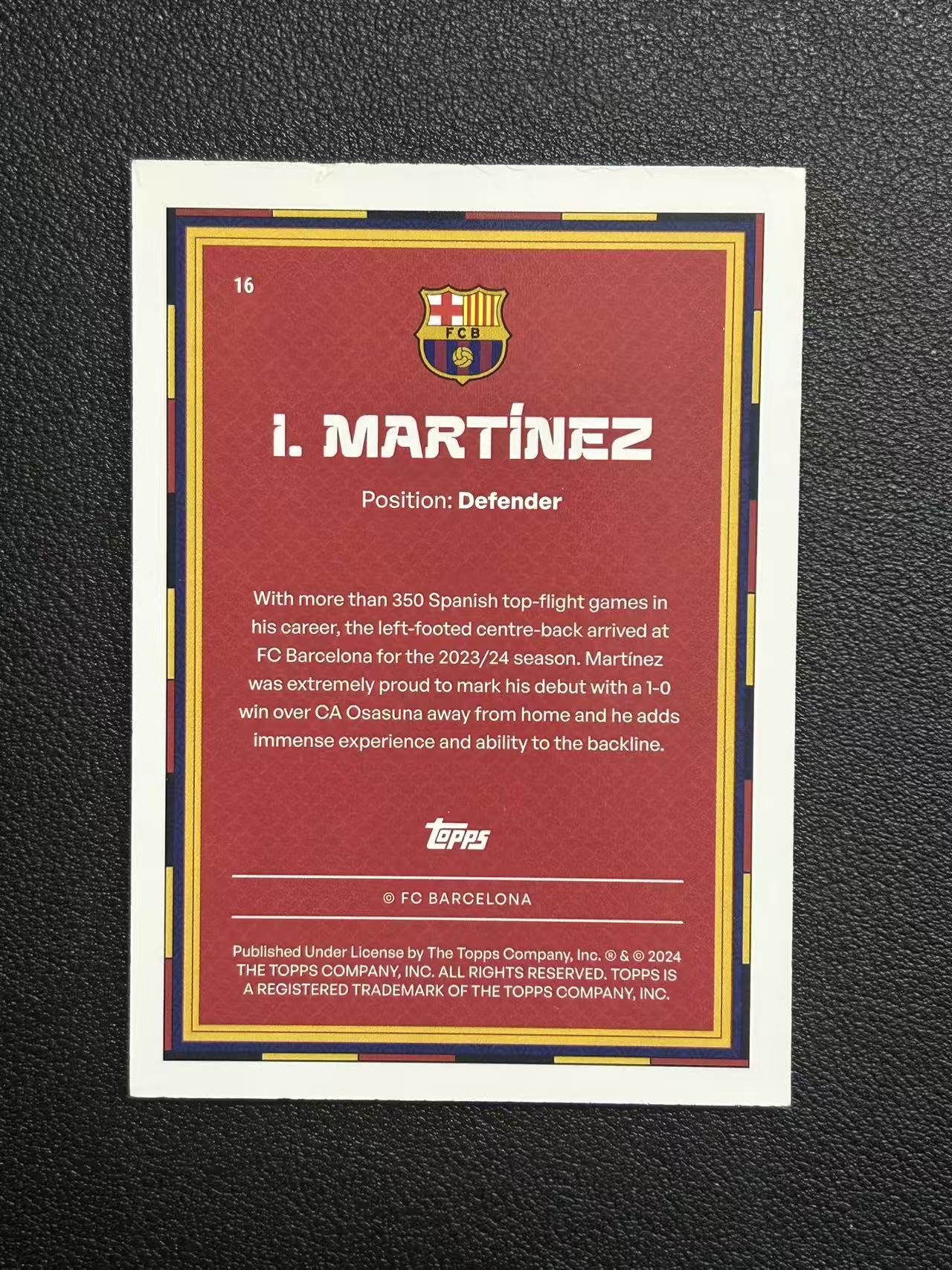 2024 Topps 巴萨龙年队盒 martinez 巴萨 限定队盒 巴塞罗那 马丁内斯 10编 超低编 瑕疵已拍 卡品如图 【隆冬强】
