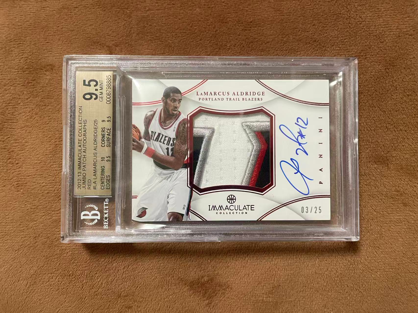 2012-13 Panini Immaculate LaMarcus Aldridge 爱咪咪imm 开拓者 阿尔德里奇 阿德 PPA 卡签 背号 25编 暴力切割 GU落场 BGS9.5金标 【z】