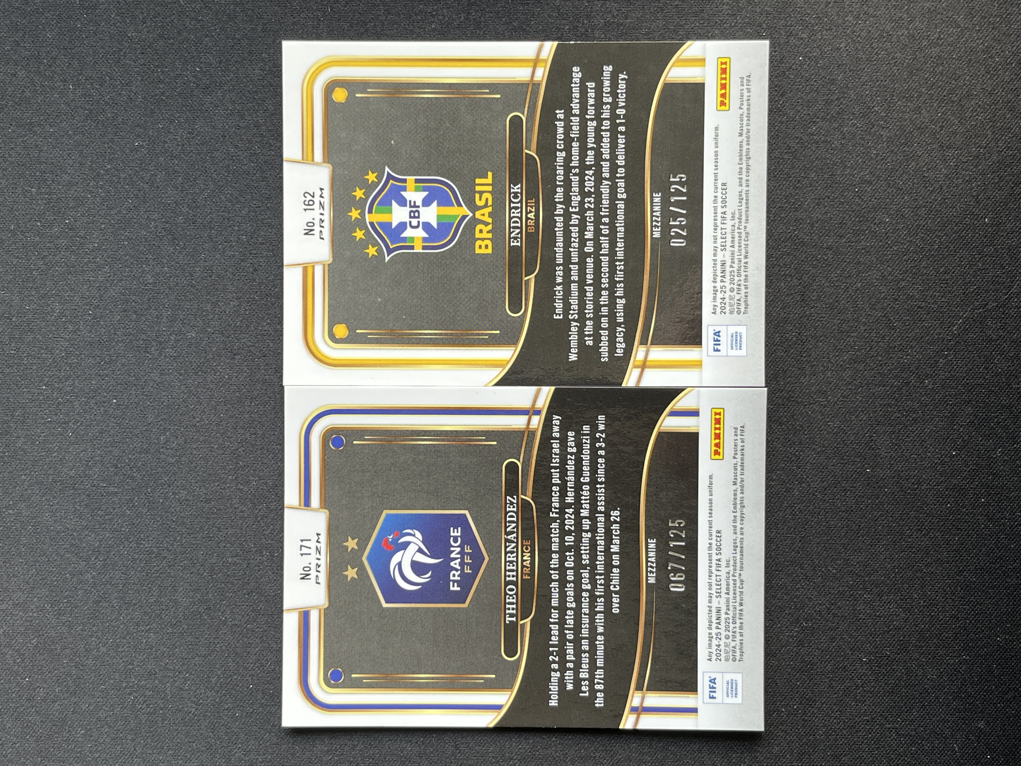 【南昌NOVA】2024-25 Panini Select 法国 特奥 埃尔南德斯 巴西 恩德里克 折射 特卡 /125编 打包 Z09ww