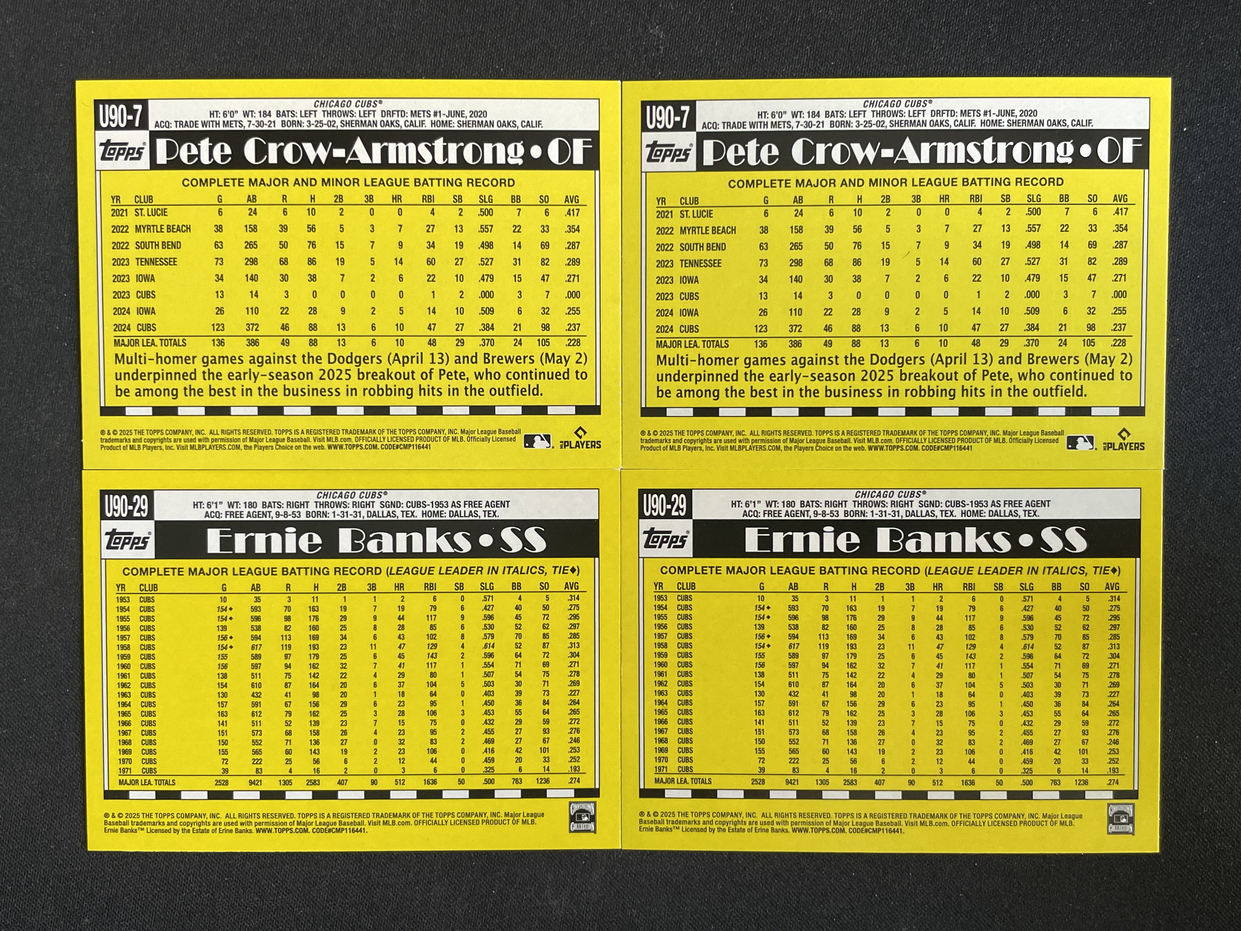 【南昌NOVA】2025 Topps MLB 棒球 小熊 阿姆斯特朗 班克斯 折射 35Th 复古 特卡 打包 Z18bobo