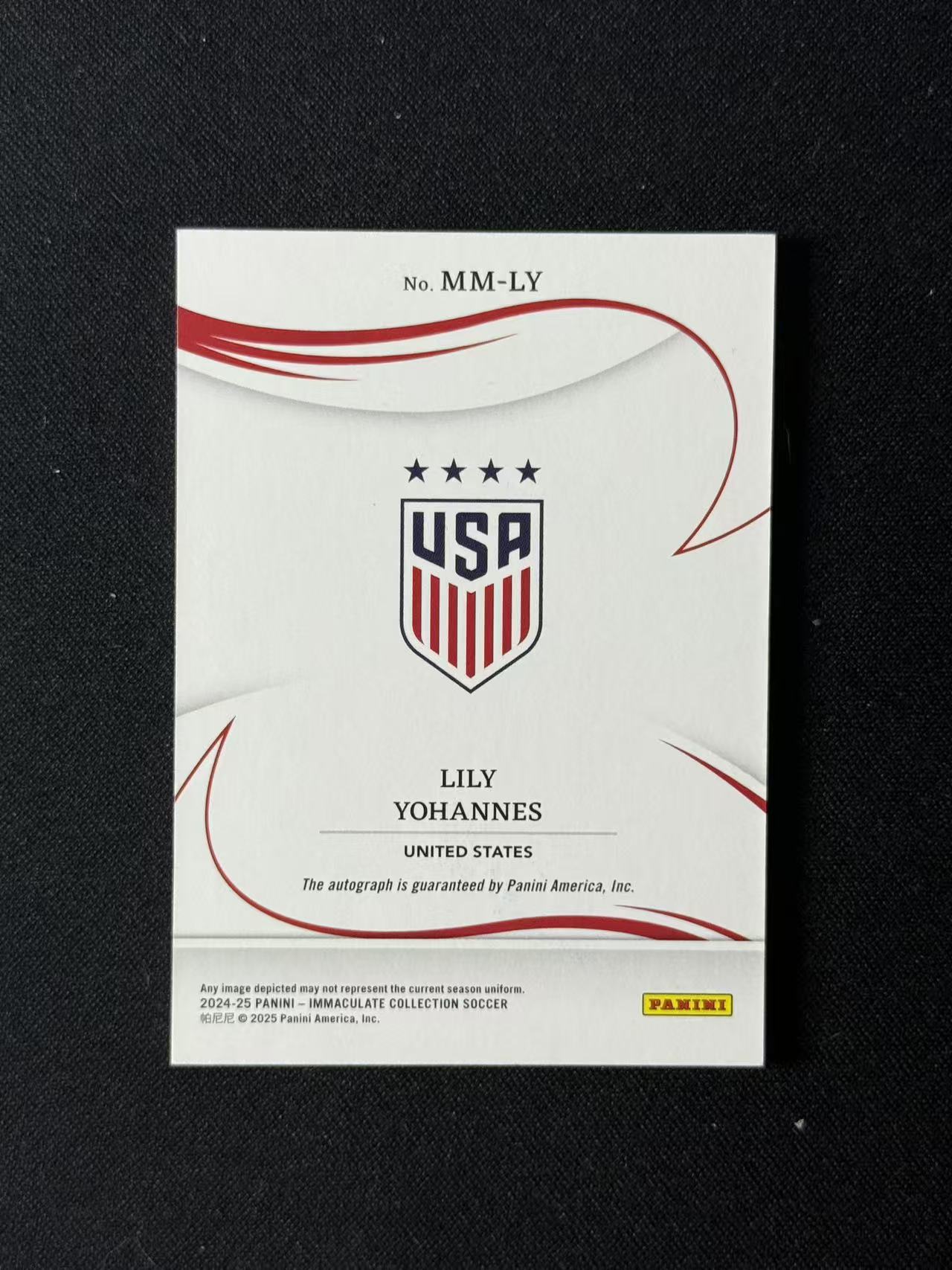 2024-25 Panini Immaculate Lily Yohannes RC 【林林拍卖HXC】imm系列 国家队 美国 女足 新秀 莉莉约翰内斯 87/99编 Modern Marks签字