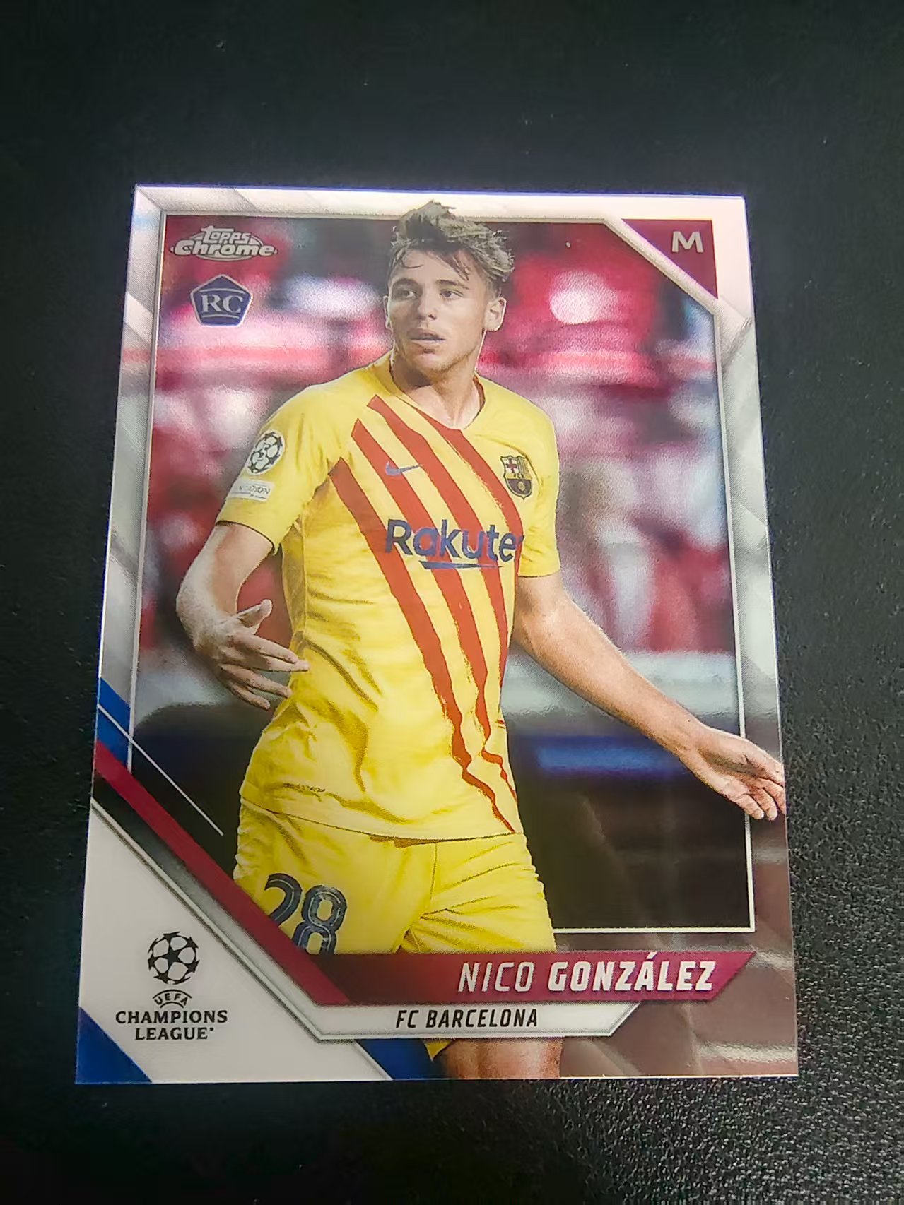 【可合并，不累计】2022 Topps Chrome Nico Gonzalez RC 欧战TC 巴塞罗那 尼科 冈萨雷斯 新秀 欧冠 划痕 边角瑕疵 #107
