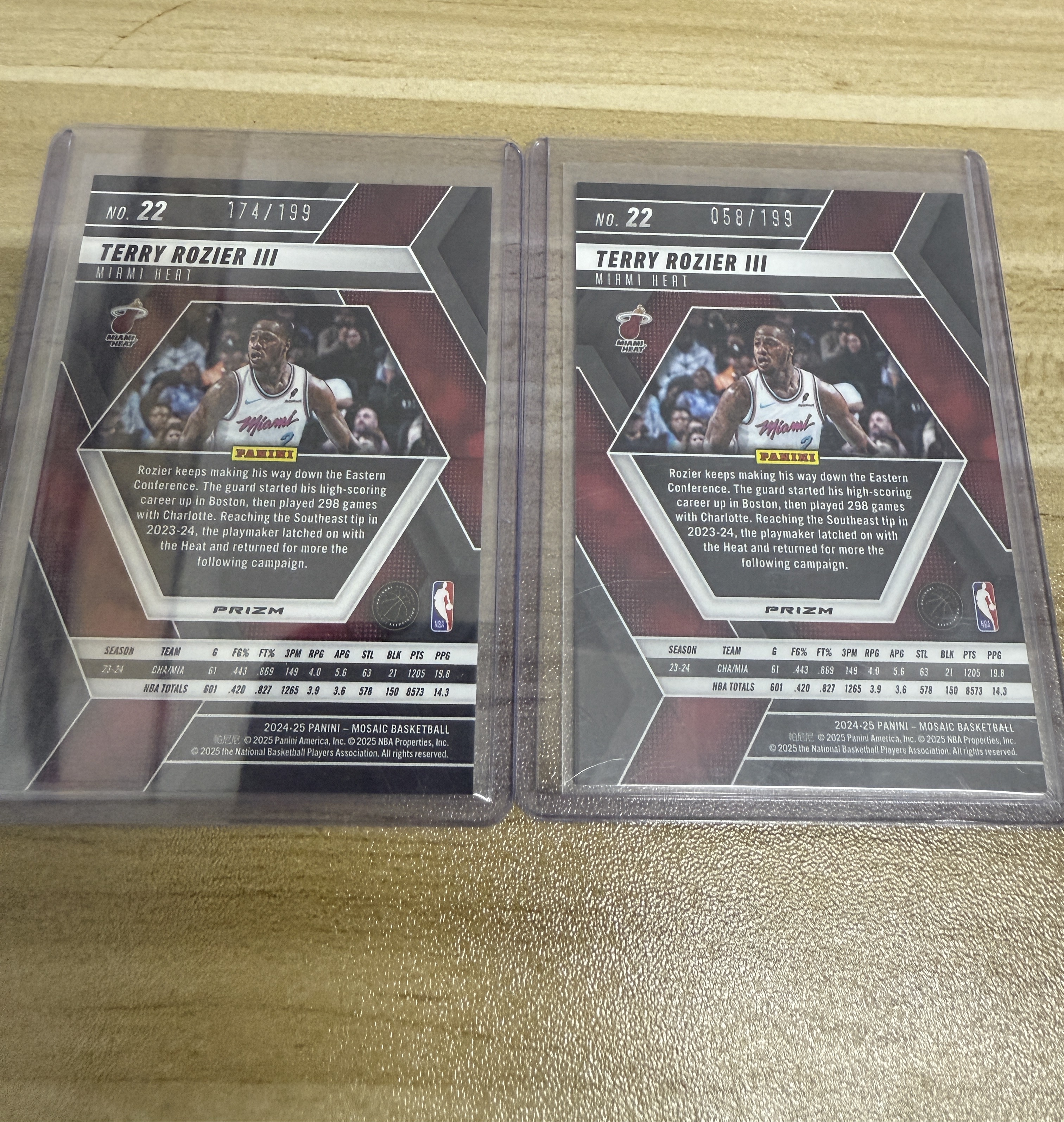 2024-25 Panini Mosaic Terry Rozier 特里 罗齐尔 199编 蓝折蓝马赛克折平行 彩虹套必备 热火 两张打包 只发默认请看描述【KK】