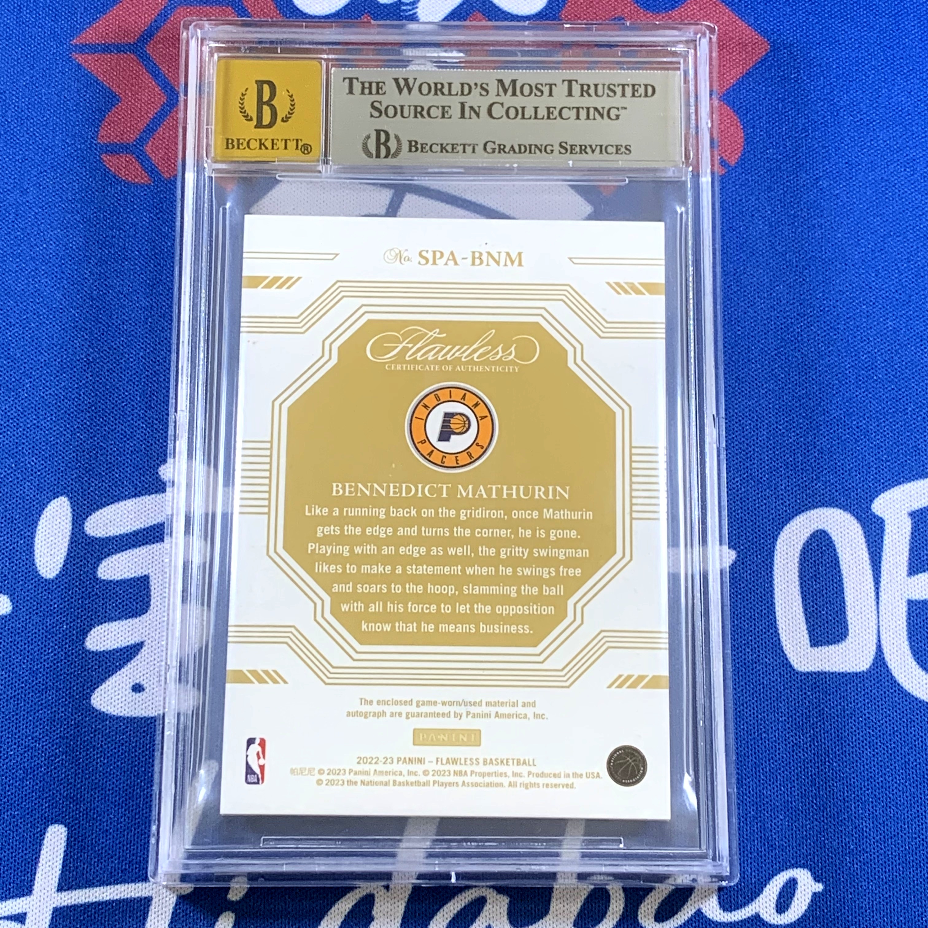 2022-23 Panini Flawless Bennedict Mathurin RC 【海宝】手提步行者 