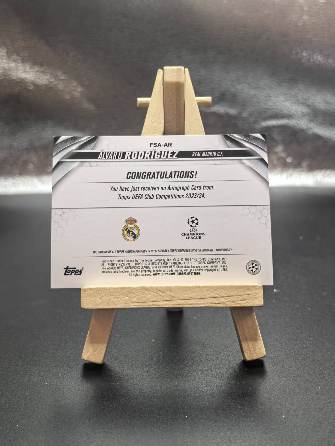 2023-24 Topps 碧玉 Rodríguez 【芒果拍卖】欧战 碧玉系列 皇马 未来之星 阿尔瓦罗 罗德里格斯 签字 #1013白鸽2