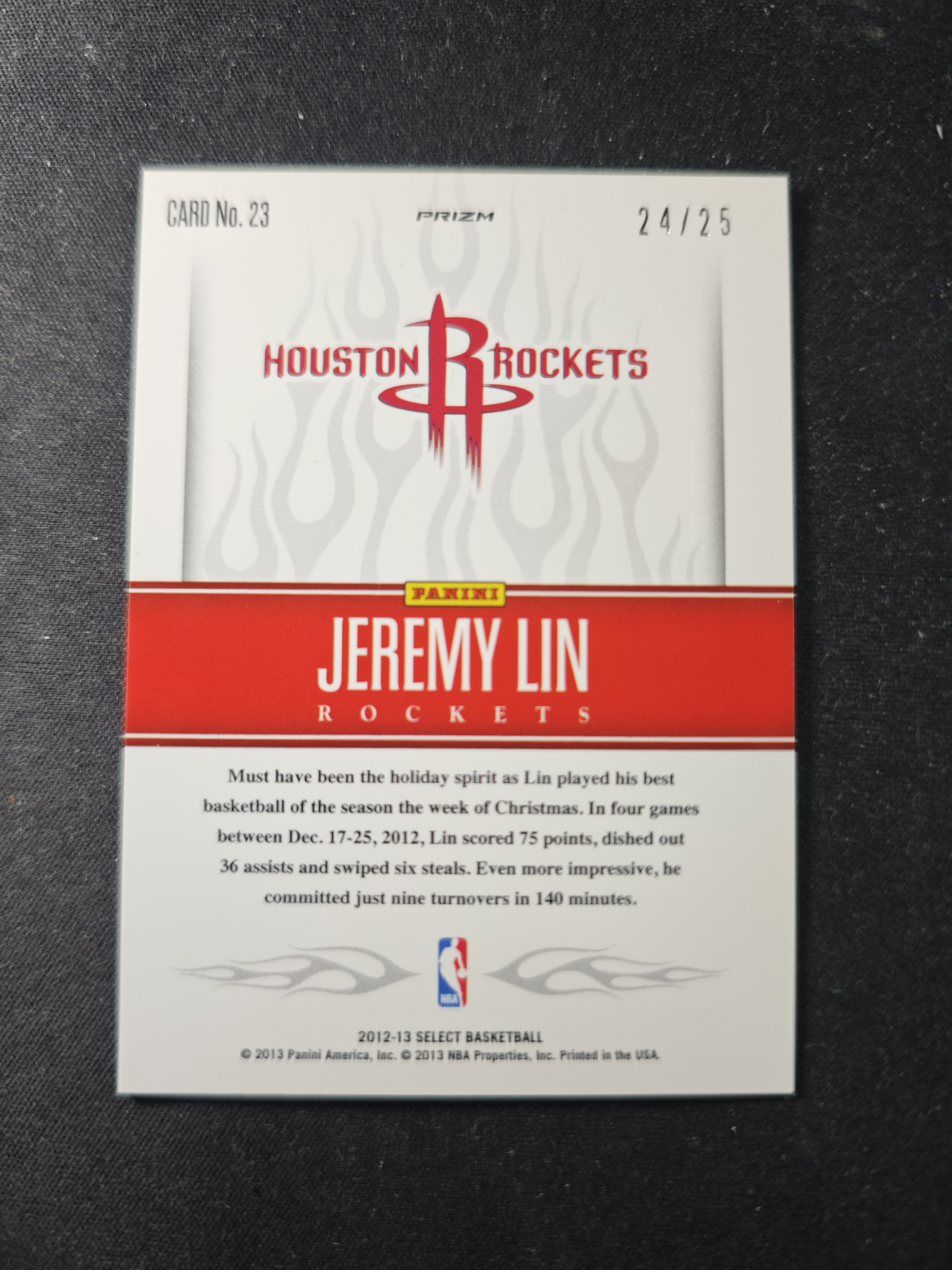 【蛤蟆特卖】SHI 林书豪 林疯狂 华人之光 2012-13 PANINI SELECT系列 White Hot 火焰特卡 经典折射 限量25编 超级漂亮 稀有好卡 卡品如图 专收必备!