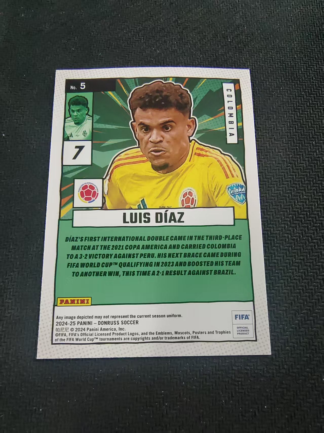 【可合并,不累计】2024-25 Panini Donruss Soccer Luis Diaz 路易斯 迪亚斯 哥伦比亚 漫威特卡 FIFA杜蕾斯 划痕 边角瑕疵 #5