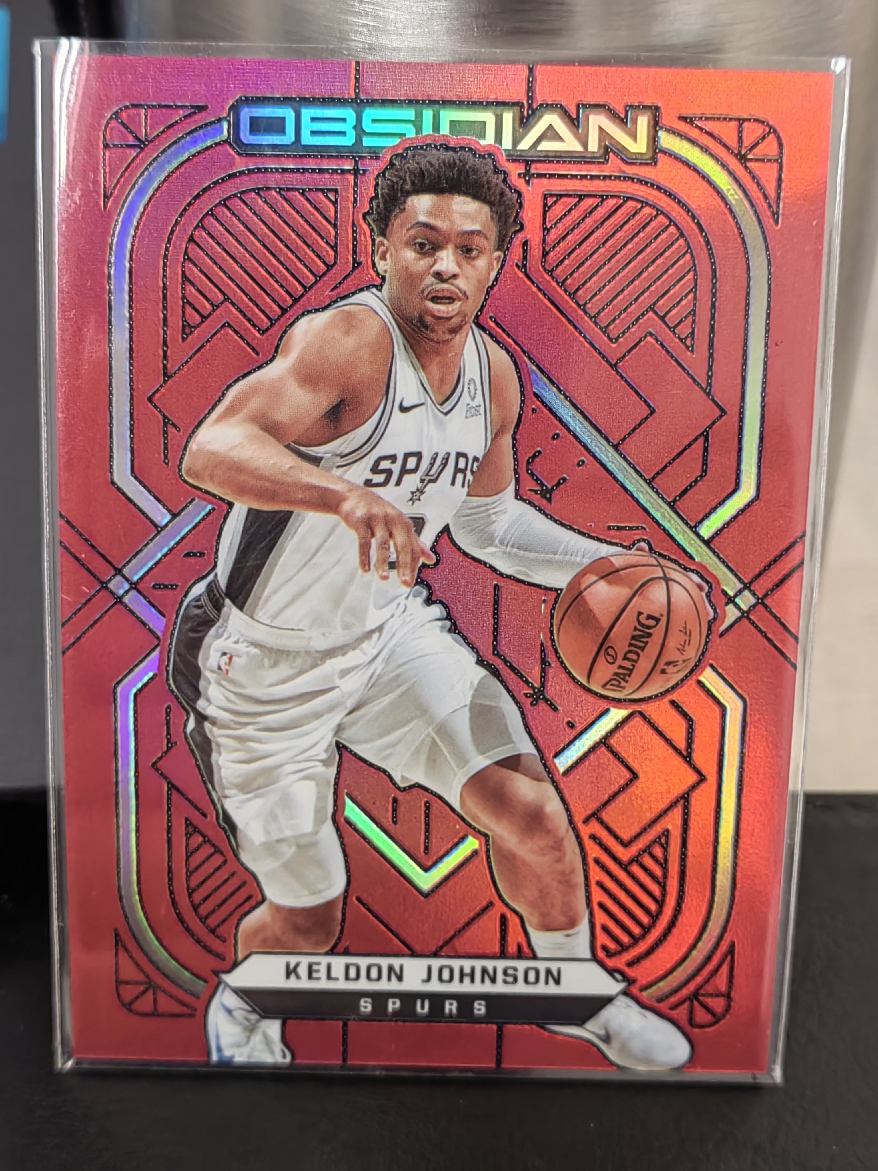 2021-22 Panini Obsidian Keldon Johnson 黑曜石 红折 凯尔登·约翰逊 马刺 篮 白边白角 不保卡品 卡品如图