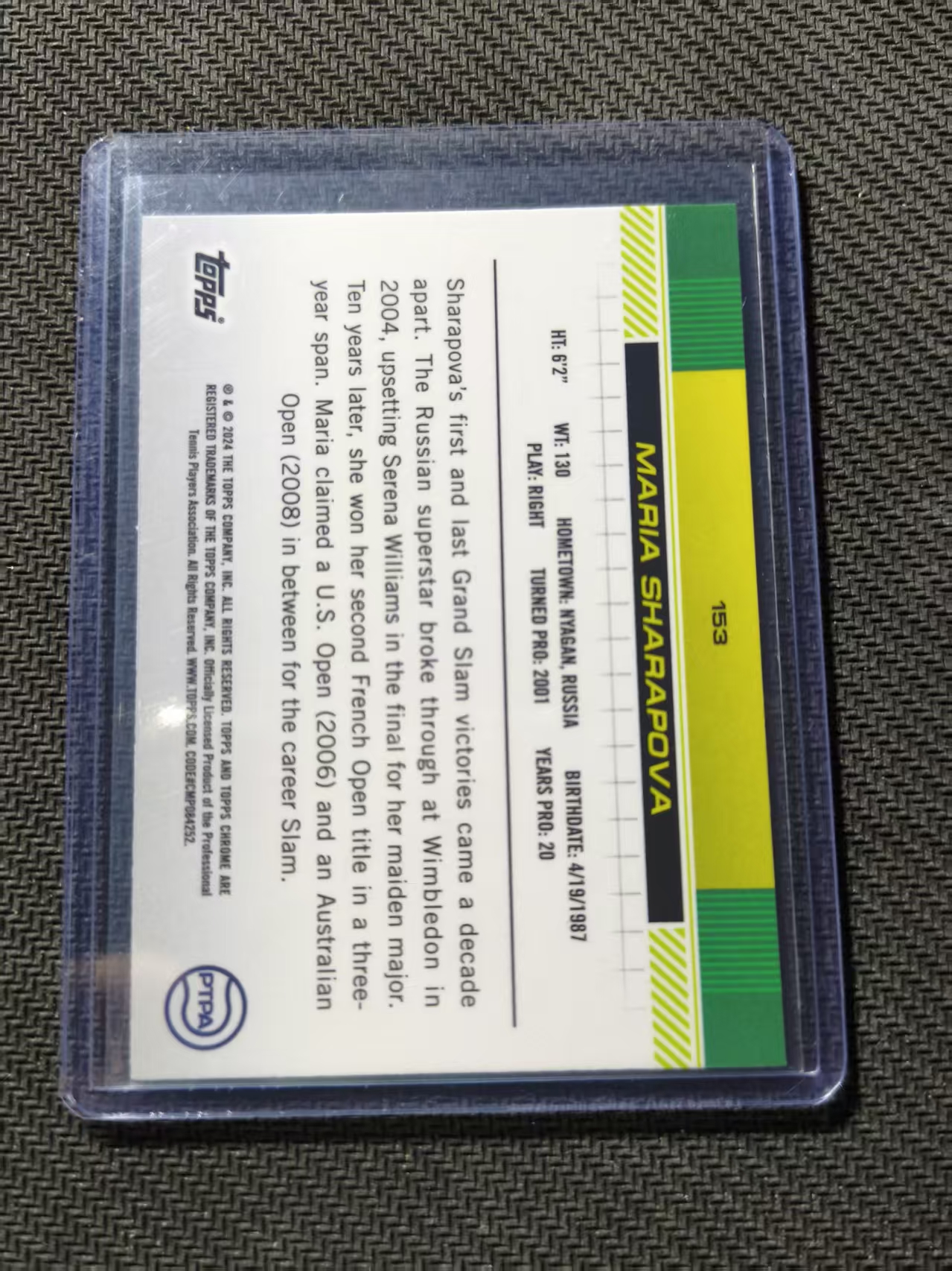 2024 Topps Chrome Maria Sharapova tc 玛丽亚 莎拉波娃 网球 大满贯 399编 折射 #滨滨