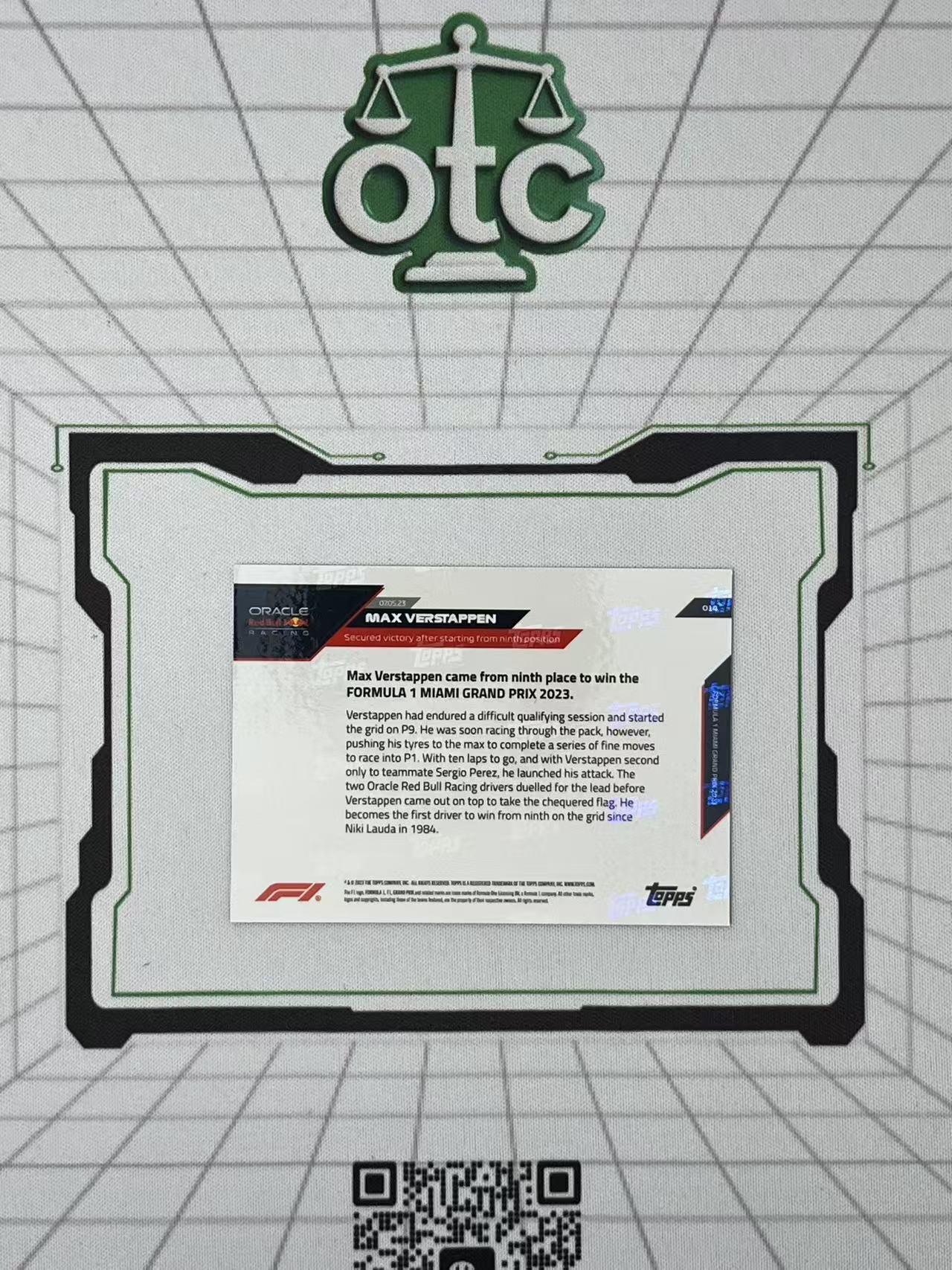 2023 Topps F1 Now Max Verstappen 【盎司收藏】维斯塔潘 时刻 红牛 第二次后发逆袭夺冠 vvww