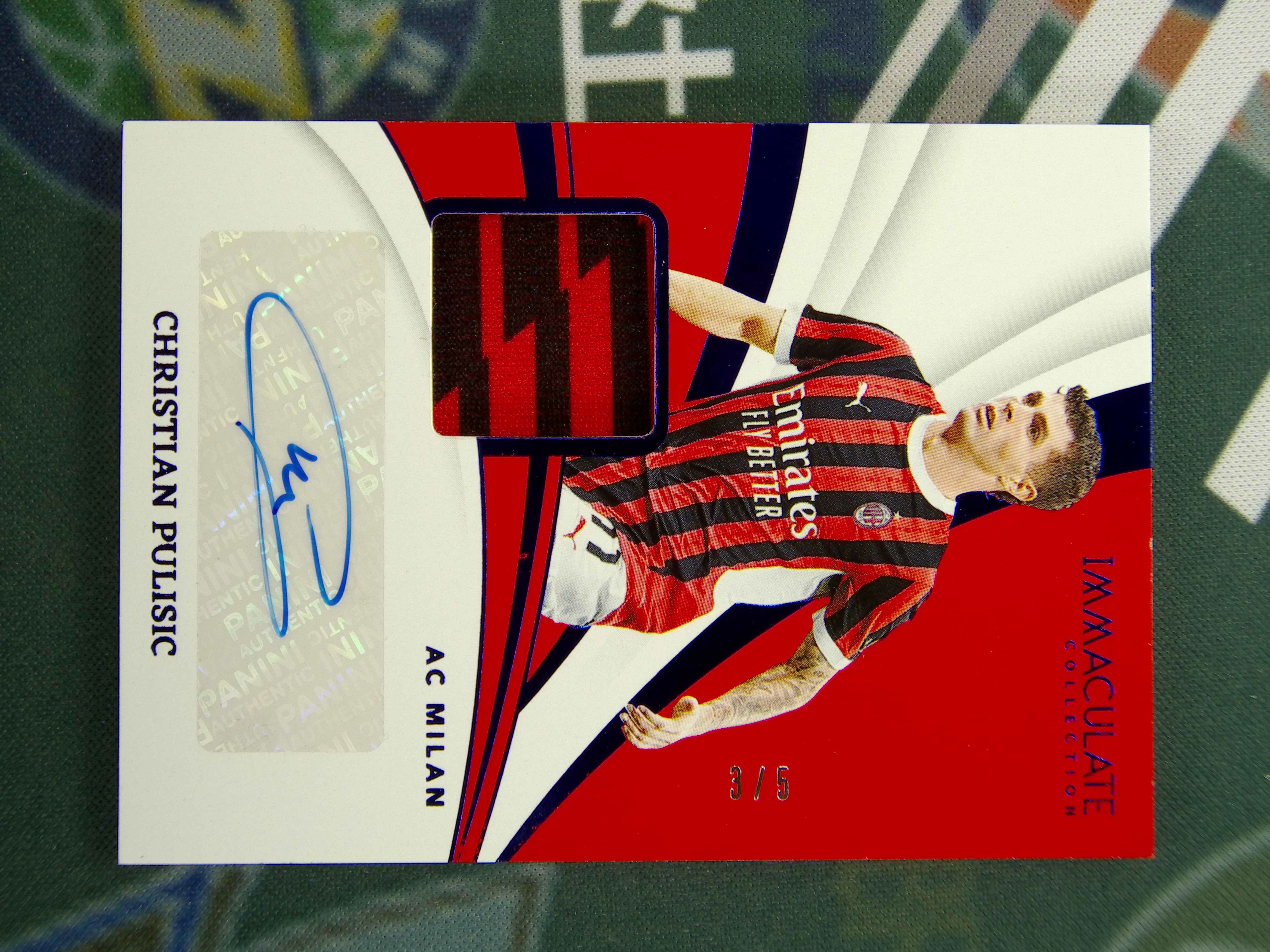 2024-25 Panini Immaculate Christian Pulisic 【LZK 11ZR541】Imm AC米兰 普利西奇 小窗球衣签字 /5编 超低编