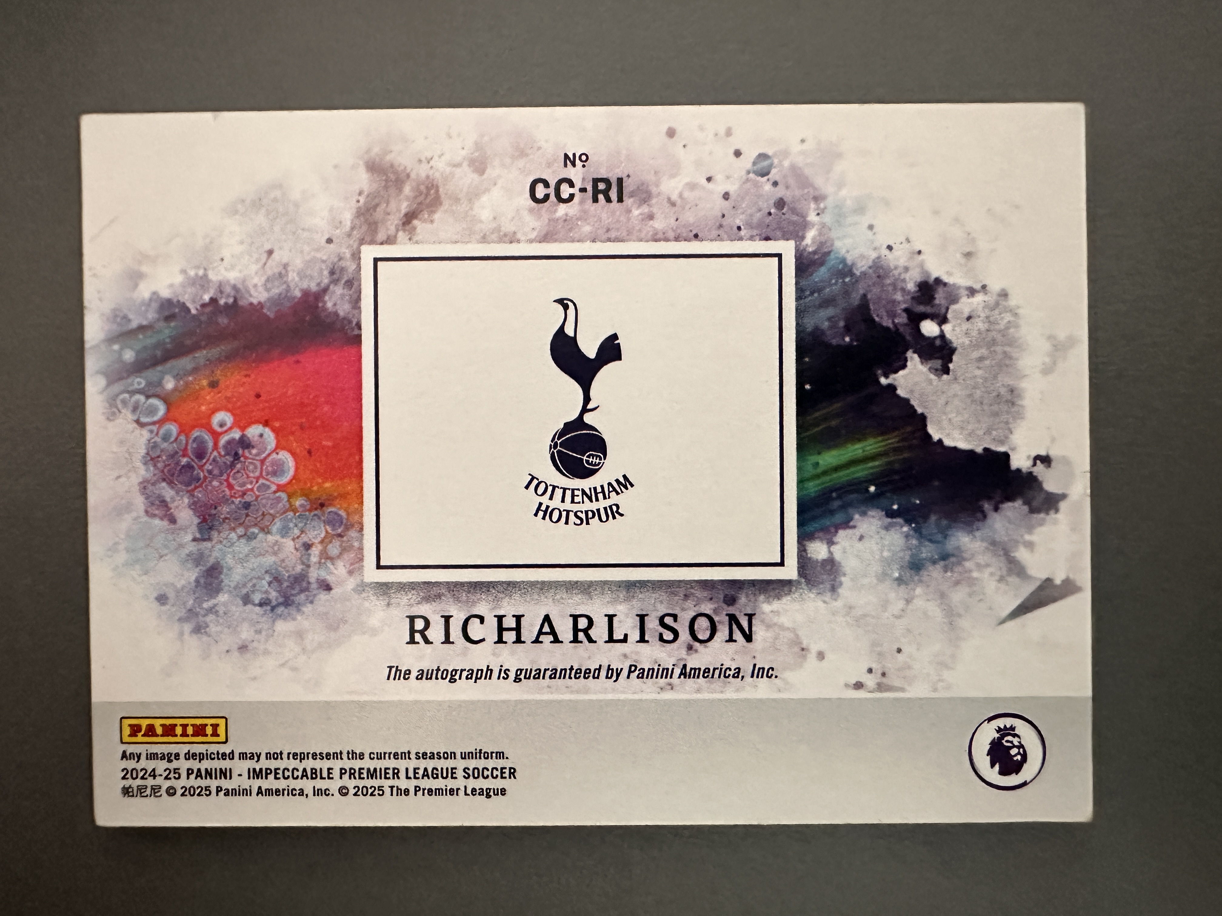 2025 Panini Impeccable Richarlison 英超小真金 巴西 里沙利松 理查利森 热刺 签字 卡签 (chen)