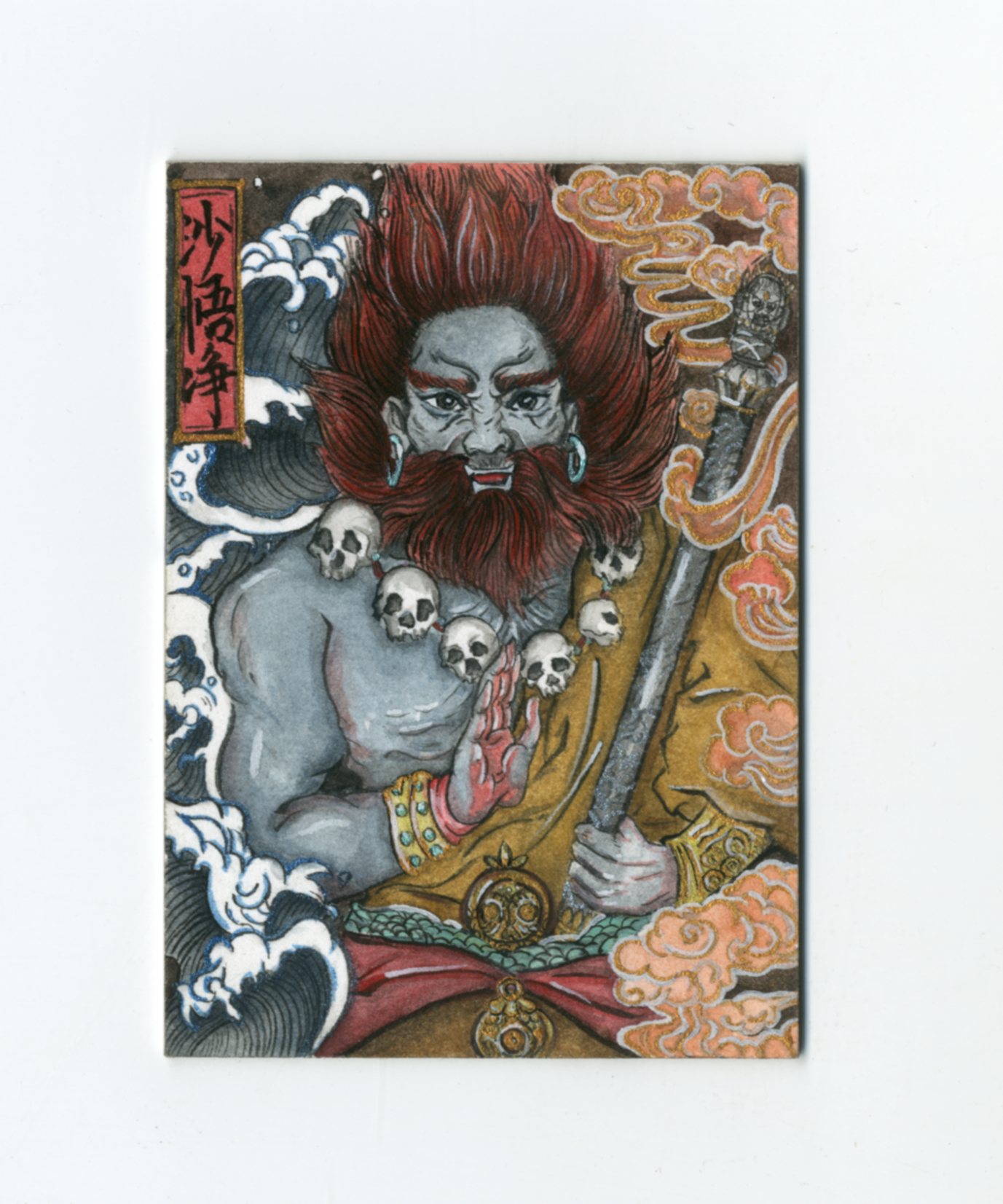 【Jackie杰基拍卖】问礼工作室 名著系列 沙悟净 手绘卡 1/1 画师:不晚(灯塔)