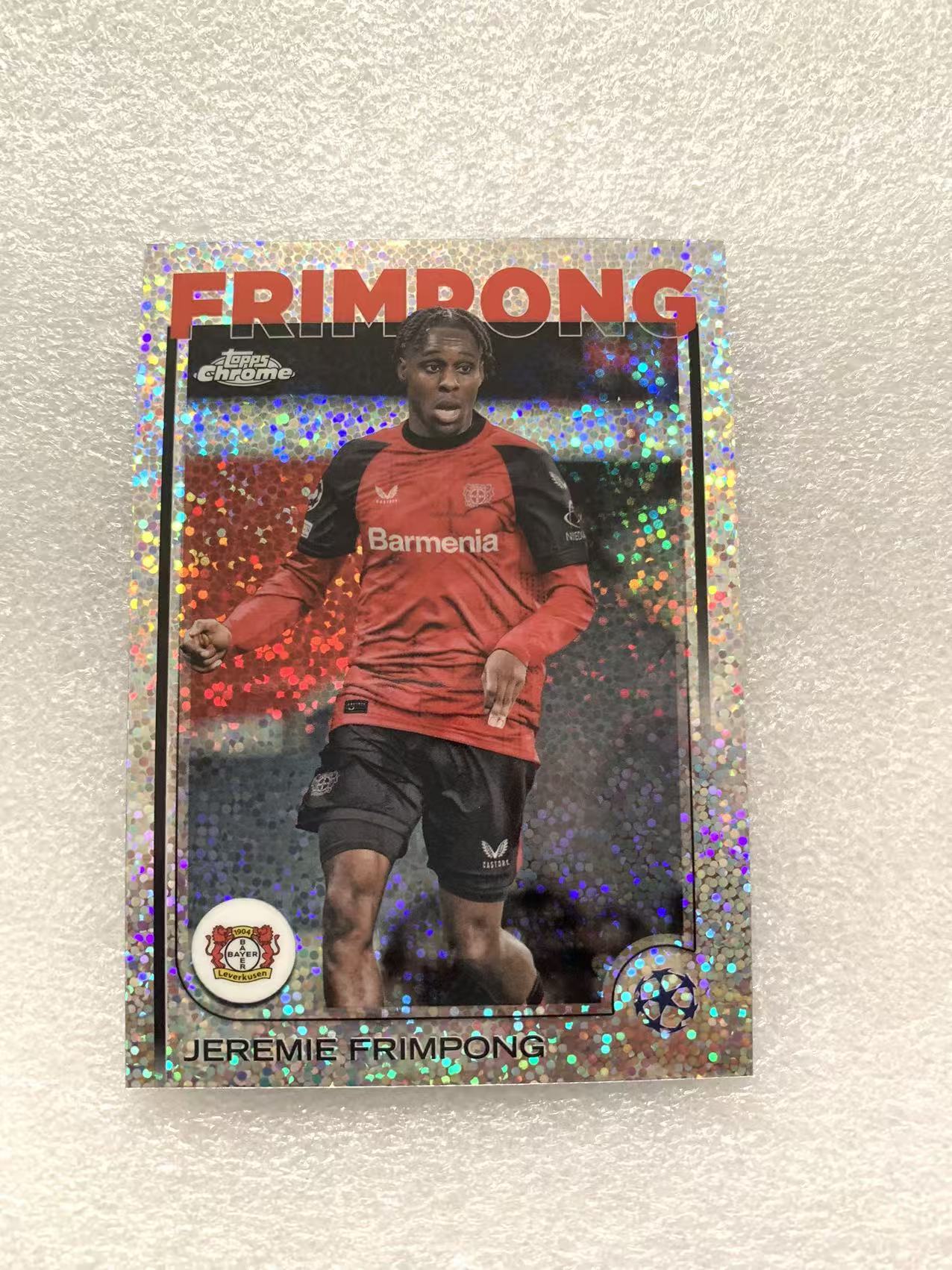 2025 Topps Chrome Jeremie Frimpong 欧冠 tc 勒沃库森 弗林蓬 银点点折 折射 实卡精美 收藏必备 卡品如图