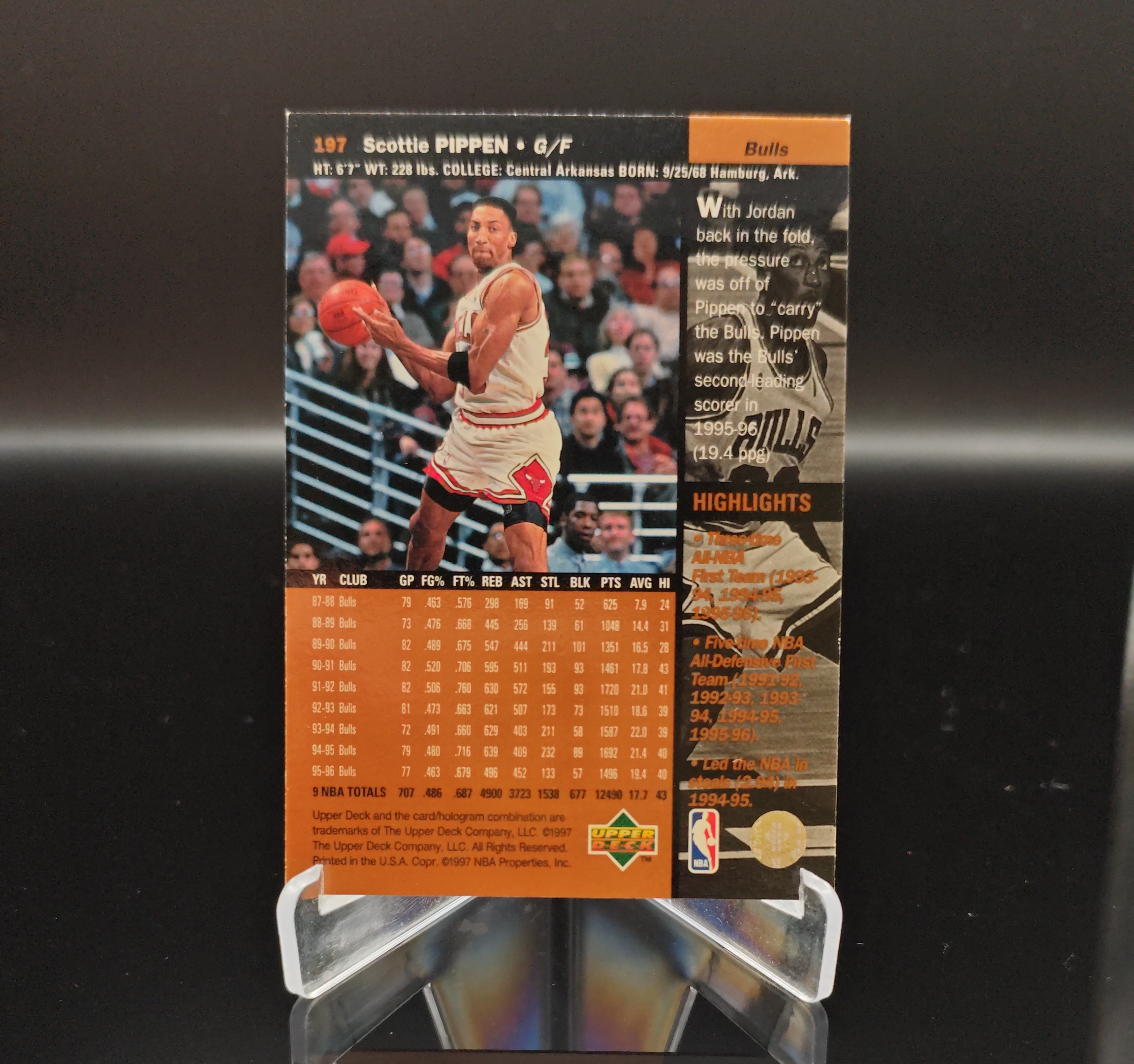1994-95 Upper Deck Upper Deck Scottie Pippen #197 斯科蒂皮蓬 芝加哥公牛 卡品如图