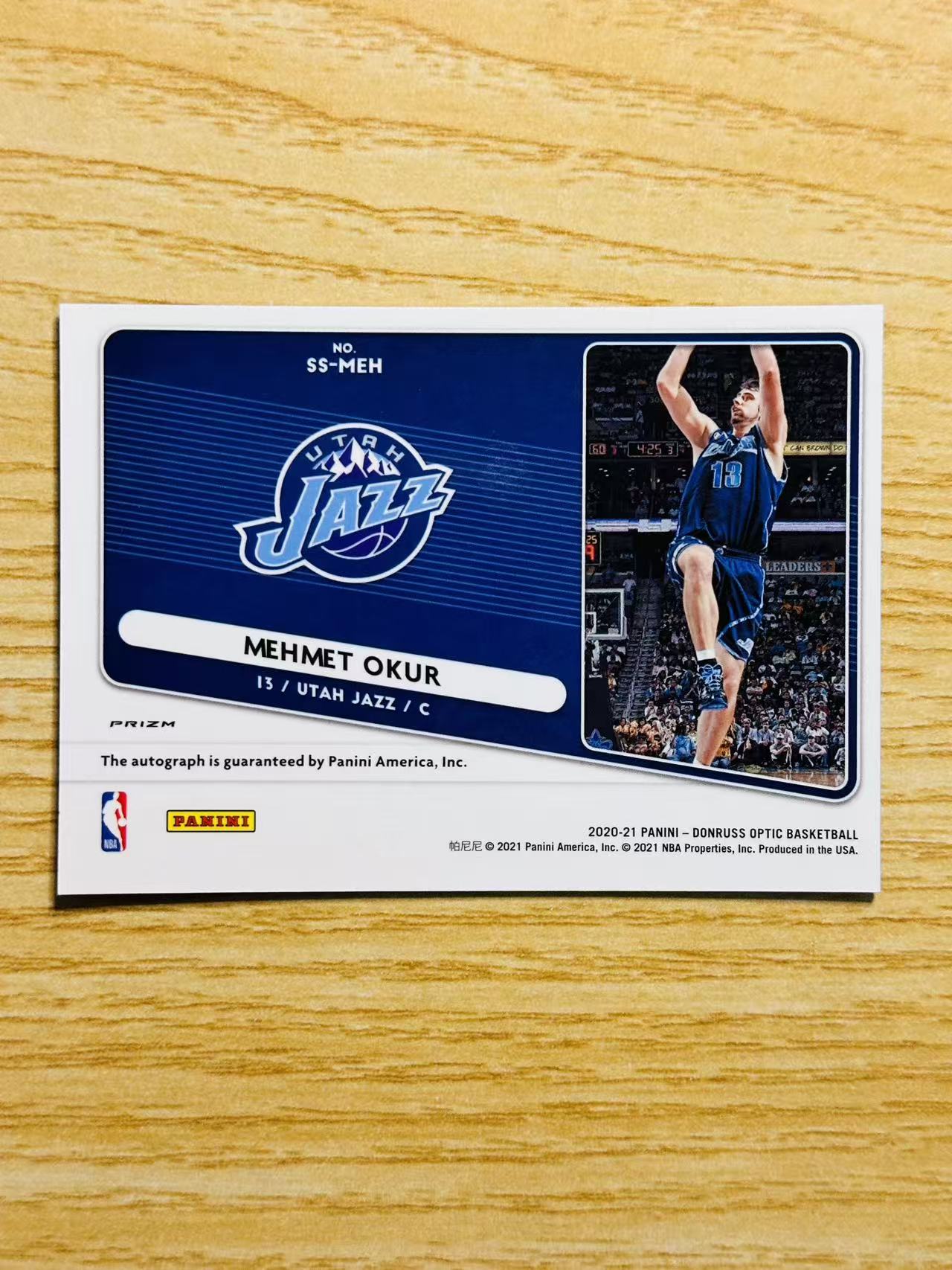 2020-21 Panini Donruss Optic Mehmet Okur #SS-MEH 梅米特 奥库 爵士 签字 紫折 ss签 横版