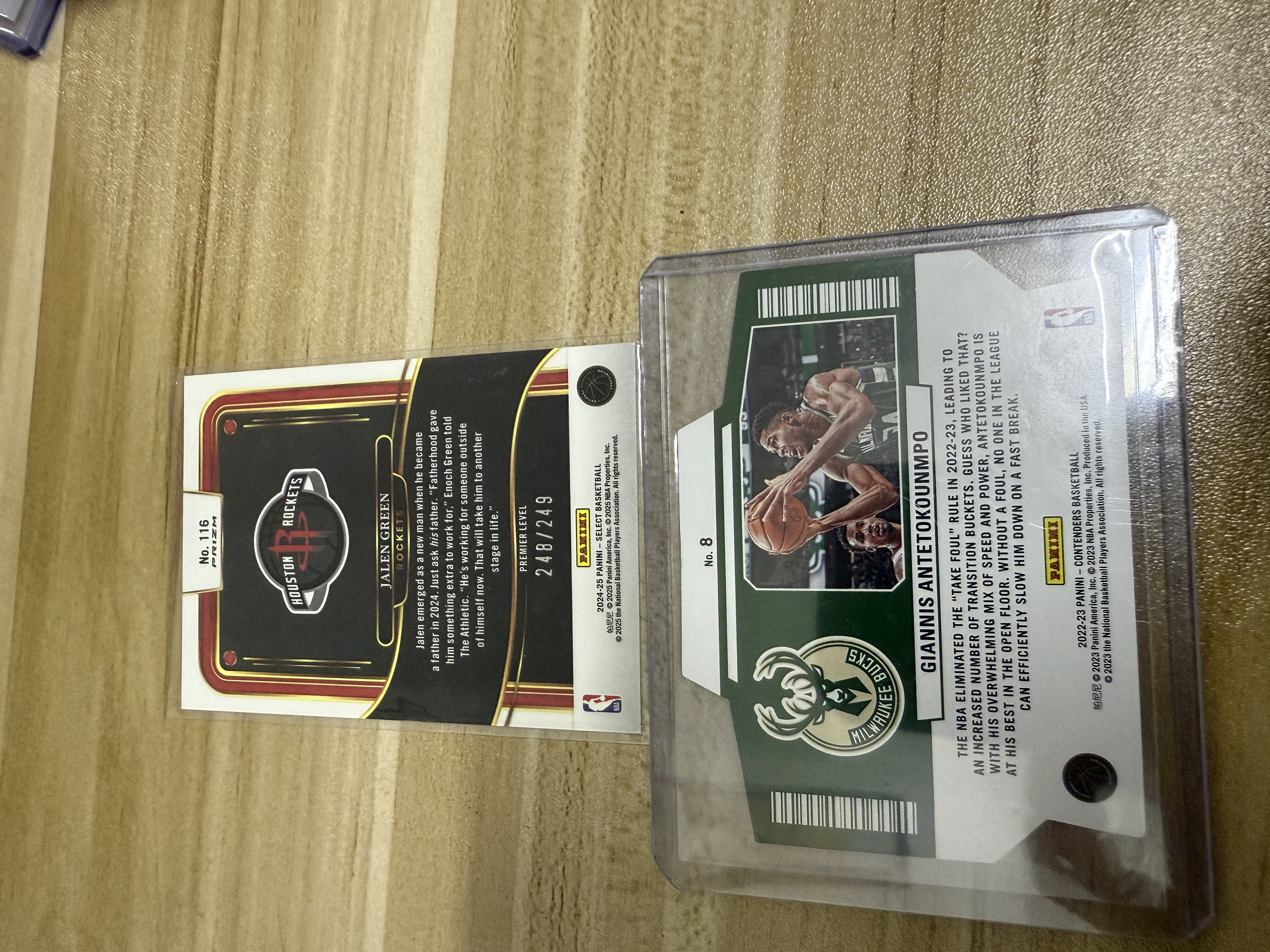 2022-23 Panini Contenders 字母哥 select 杰伦格林 阿特托昆博 特卡 雄鹿 火箭太阳 红折249编 两张打包 只发默认请看描述【KK】